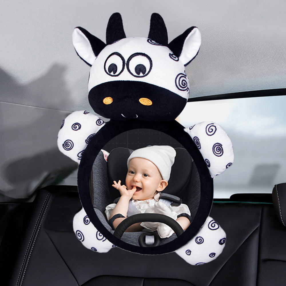 (GY) Baby Mirror Toys Multi-Function High Contrast Black and White Baby Toy Infant Soft Mirror Tummy Time Easy to Install Infant Toys