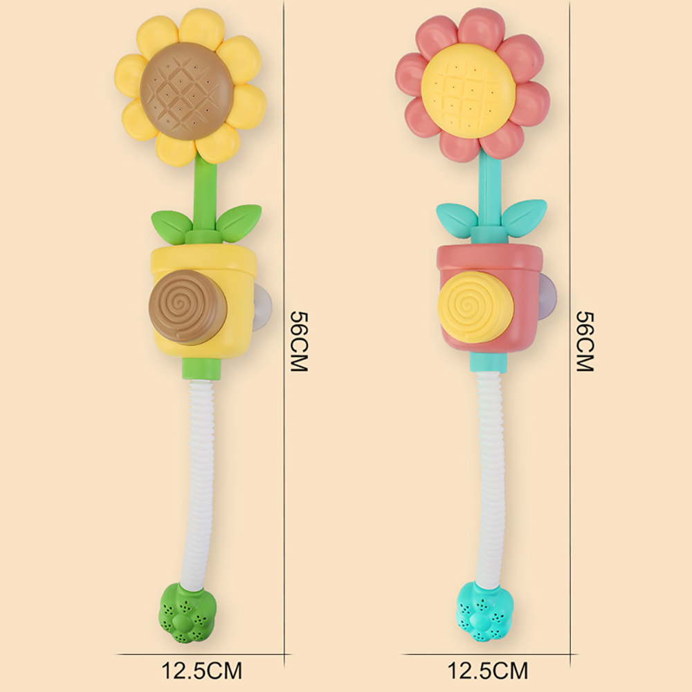 (YL) Baby Shower Bath Toy Sprinkler Head Spray Water Shower Swim Pool Bathing Bath Ball With sunflower Manual Device For Kids Gift