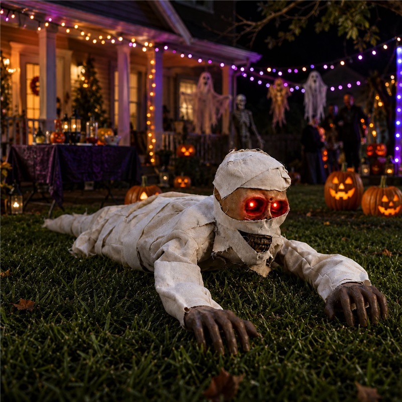 Electric Crawling Ghost Halloween Decoration Prop Toy Ornament Cross Border Horror Prop Pumpkin Lamp