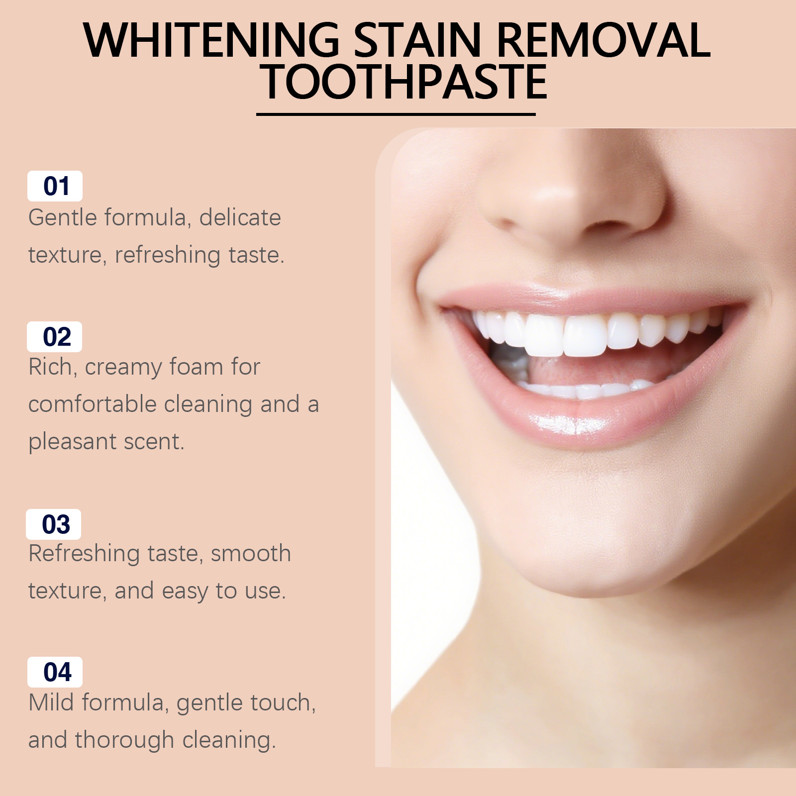 Mild Gentle Clean Toothpaste Clean Teeth Surface Bright Hydrating Mouth Comfort Fresh Long Lasting Care