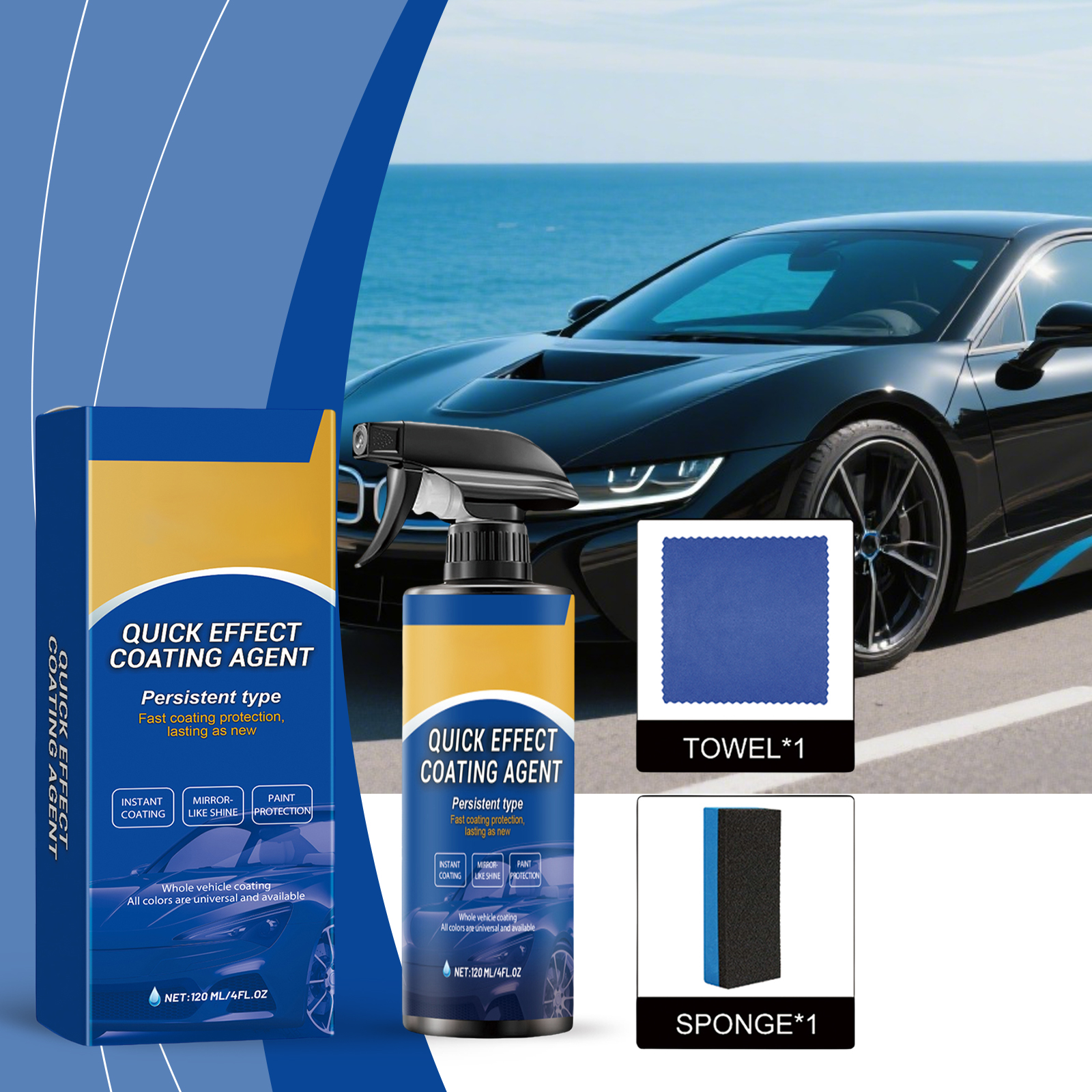 Car Coating Agent Paint Surface Coating Protection Maintenance Gloss Renovation Spray Automobile Care Supplies For Vehicle Exterior Surface