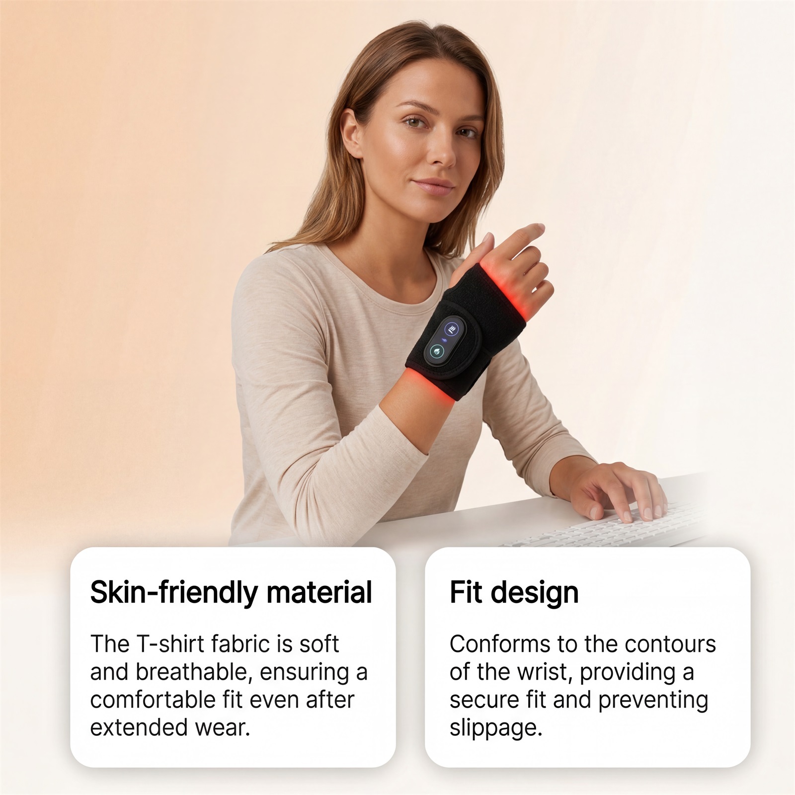 Massage Wrist Pad Wrist Joint Care Wrap Compression Strap Daily Comfortable Breathable Wrist Maintenance Accessory Soft Flexible Skin Friendly