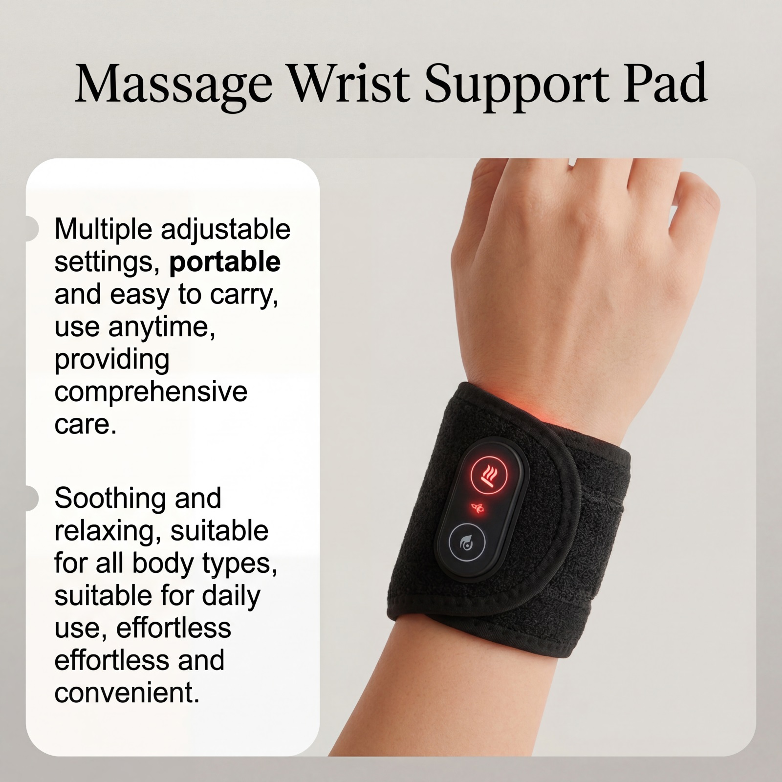 Massage Wrist Pad Wrist Joint Care Wrap Compression Strap Daily Comfortable Breathable Wrist Maintenance Accessory Soft Flexible Skin Friendly