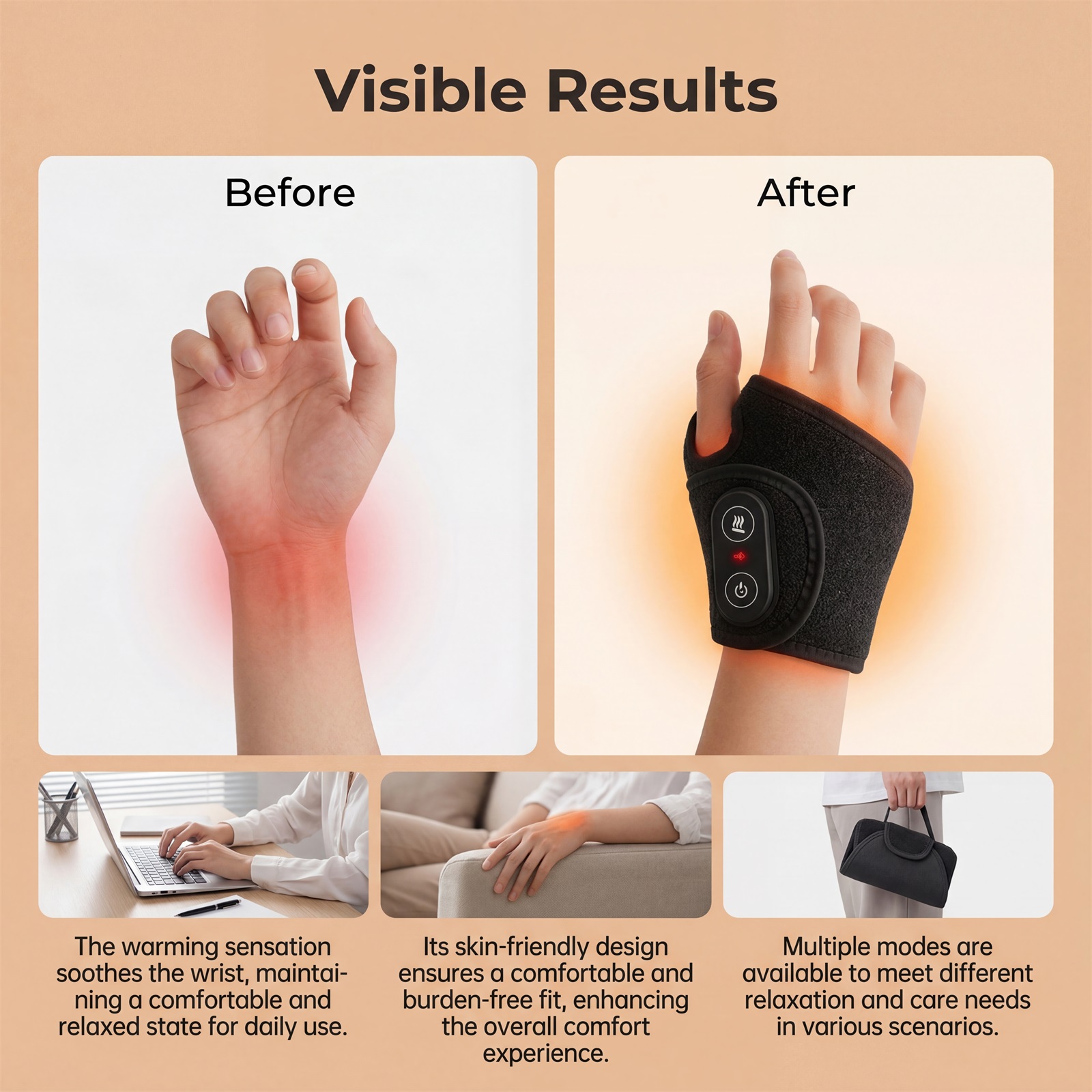 Massage Wrist Pad Wrist Joint Care Wrap Compression Strap Daily Comfortable Breathable Wrist Maintenance Accessory Soft Flexible Skin Friendly