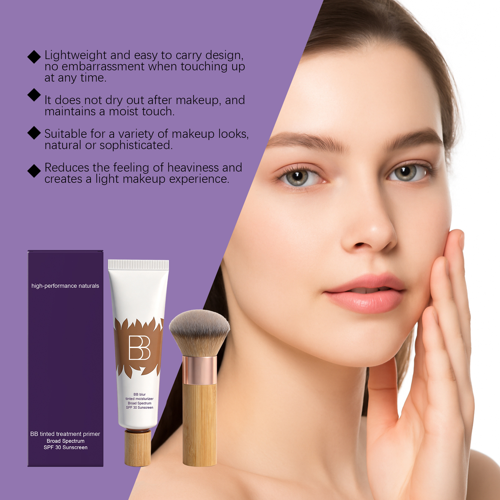 Bb Cream Set Conceal Natural Tone Soft Makeup Hydrating Primer Long Lasting Fit No Caking Skin