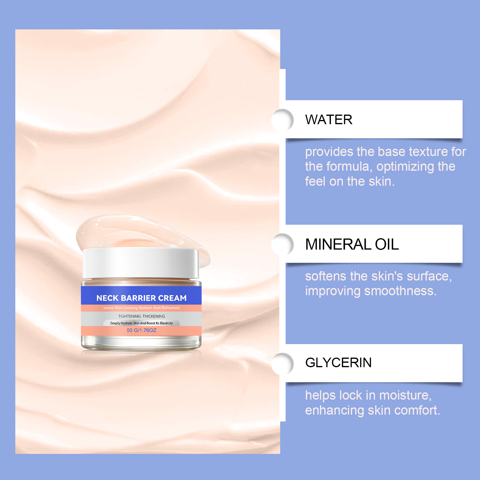 Moisturizing Nectar Neck Cream Soft Elastic Skin Smooth Clear Neck Contour Massage Lotion Bright Hydrating Firm Care
