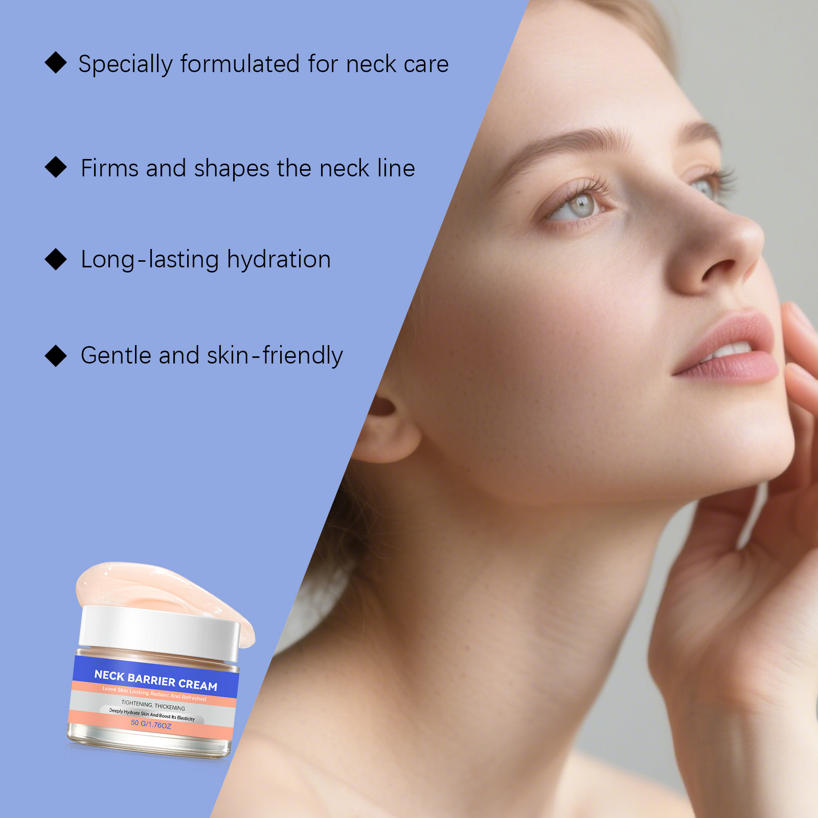 Moisturizing Nectar Neck Cream Soft Elastic Skin Smooth Clear Neck Contour Massage Lotion Bright Hydrating Firm Care