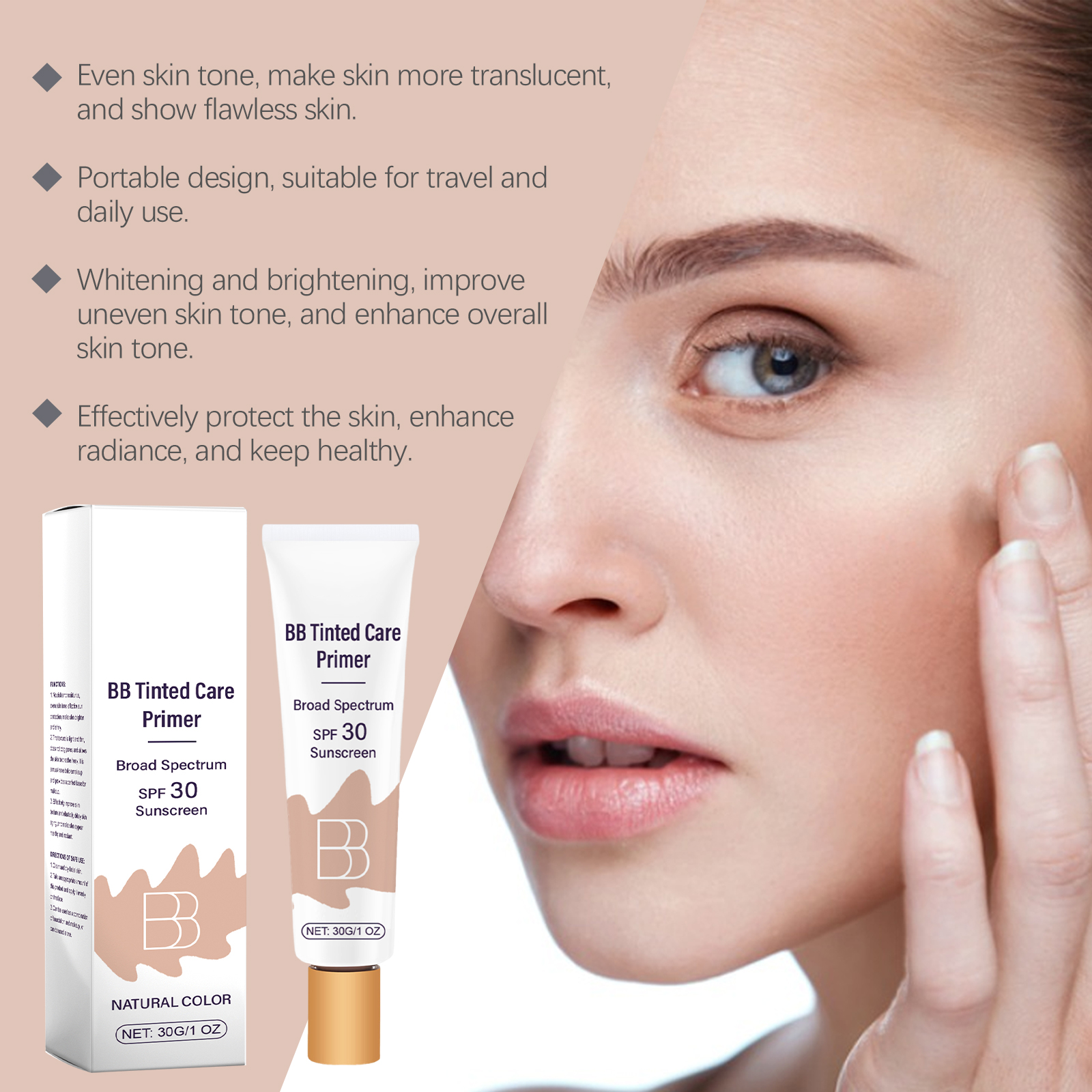 Protective Bb Cream Natural Shade Conceal Blemishes Moisturize Hydrate Daily Guard Skin Primer Facial Makeup Base