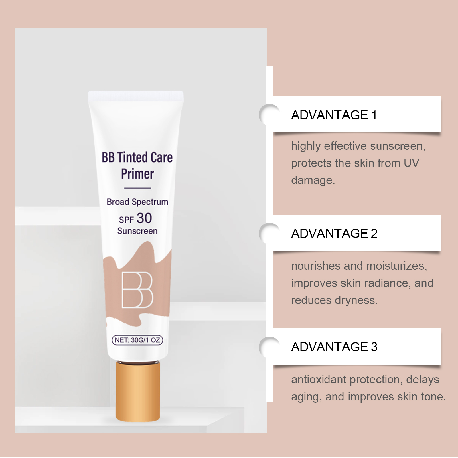 Protective Bb Cream Natural Shade Conceal Blemishes Moisturize Hydrate Daily Guard Skin Primer Facial Makeup Base