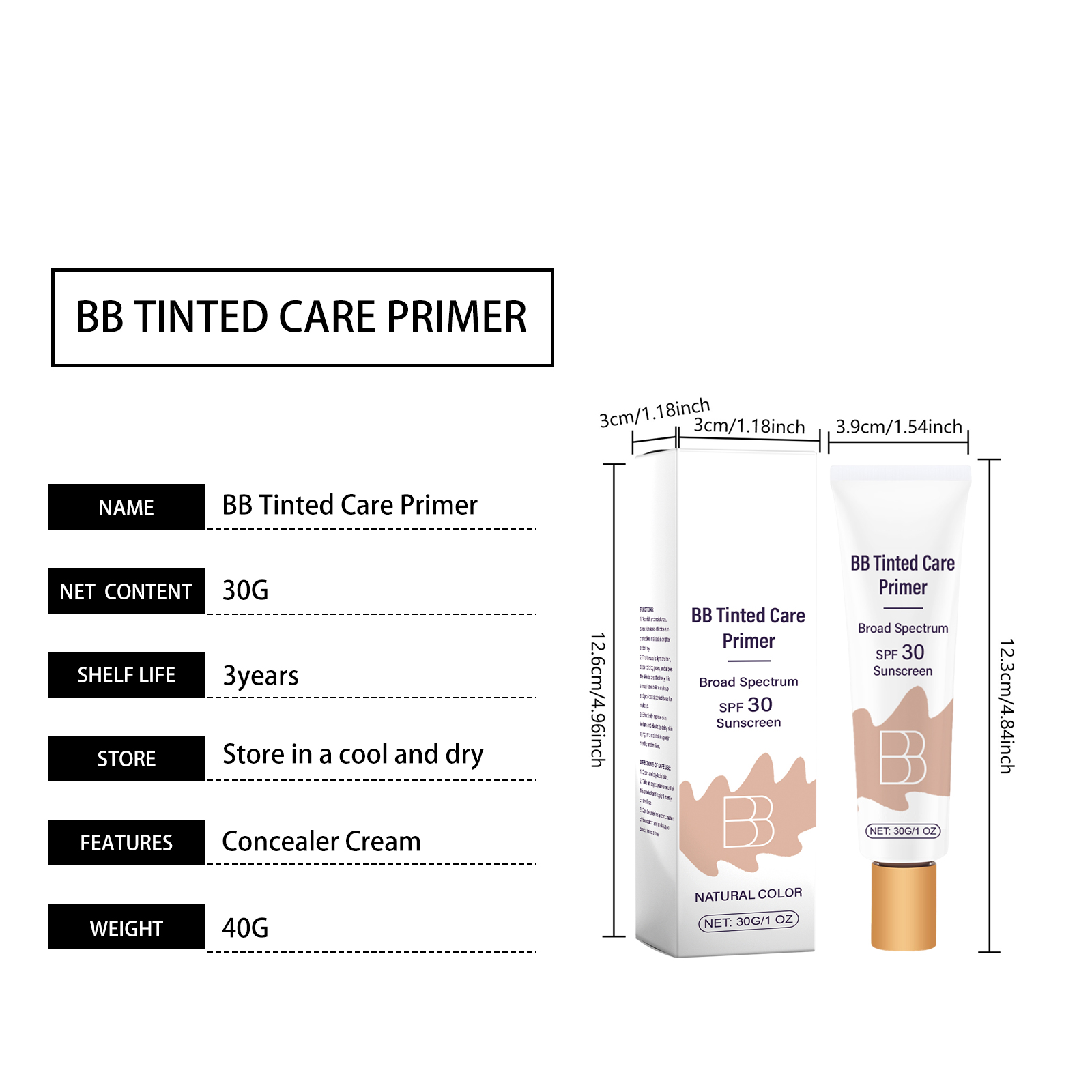 Protective Bb Cream Natural Shade Conceal Blemishes Moisturize Hydrate Daily Guard Skin Primer Facial Makeup Base