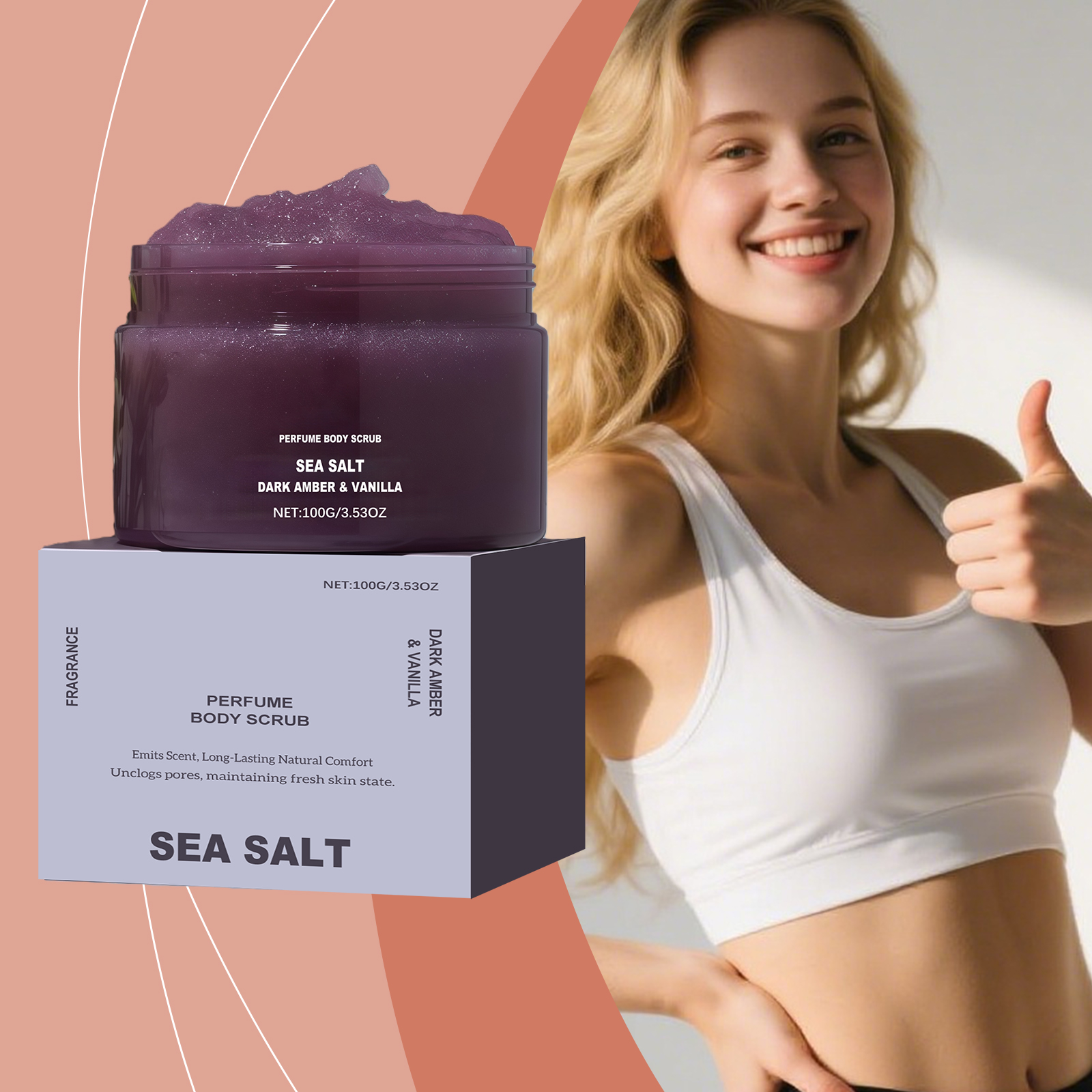 Amber Vanilla Scented Body Scrub Gentle Cleansing Soft Delicate Skin Care For Human Body Surface Tissue