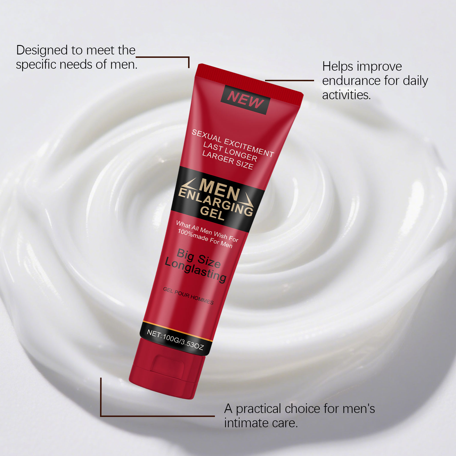 Men Care Gel Mild Nourishing Gentle Protect Comfort Hydrate Daily Body Skin External Use Lotion Care