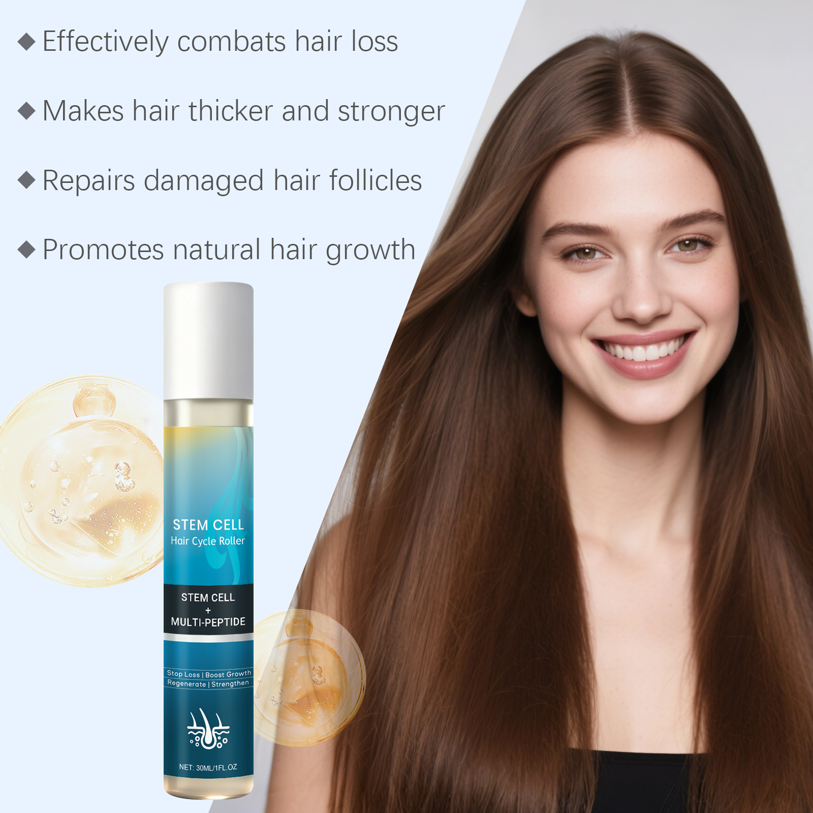 Hair Roller Essence Mild Nourish Soft Care Scalp Massage Daily Oil