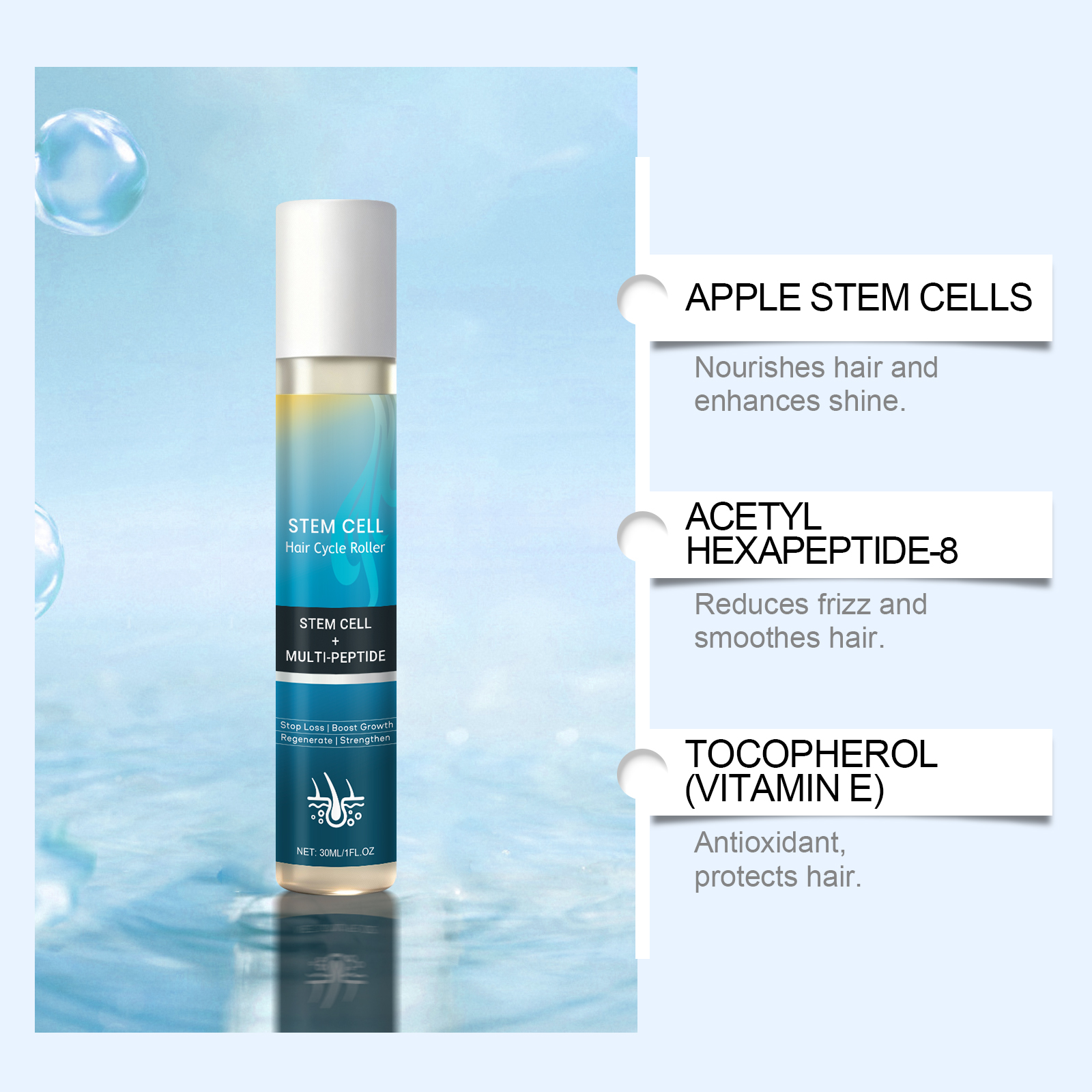 Hair Roller Essence Mild Nourish Soft Care Scalp Massage Daily Oil