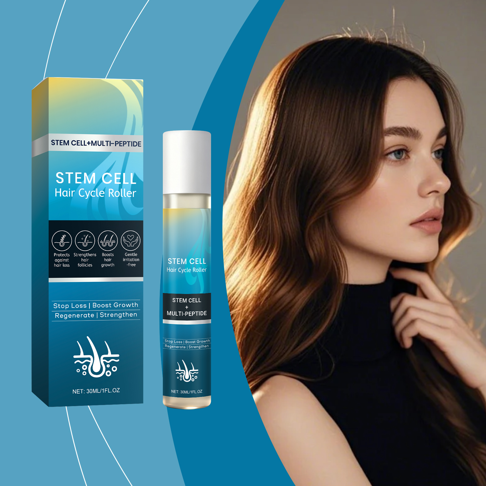 Hair Roller Essence Mild Nourish Soft Care Scalp Massage Daily Oil
