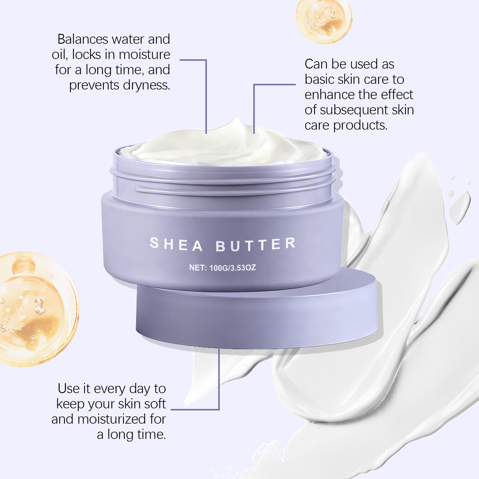 Shea Butter Moisturizing Cream Mild Nourishing Hydrating Soft Refreshing Daily Skin Care Protect Facial Skin