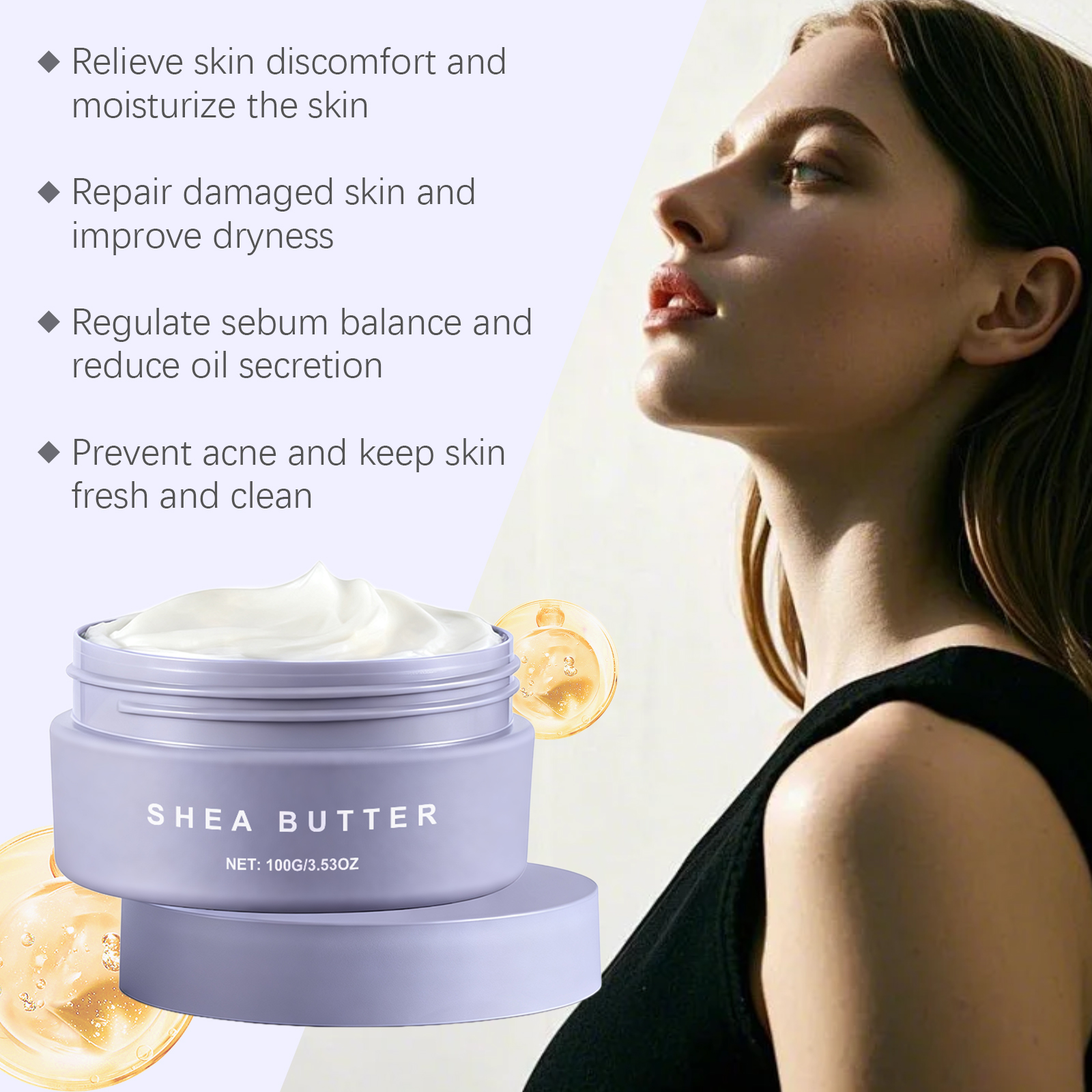 Shea Butter Moisturizing Cream Mild Nourishing Hydrating Soft Refreshing Daily Skin Care Protect Facial Skin