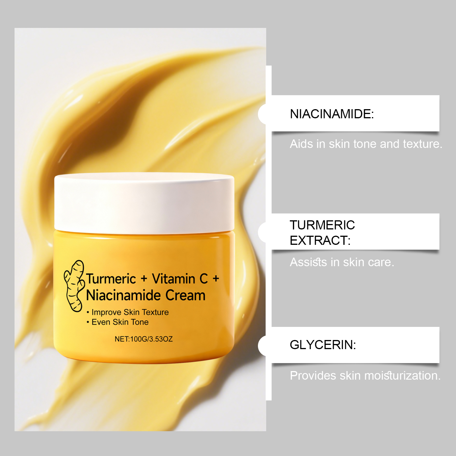 Nicotinamide Skin Cream Delicate Soft Bright Hydrating Moisturizing Nonsticky Facial Daily Care Lotion
