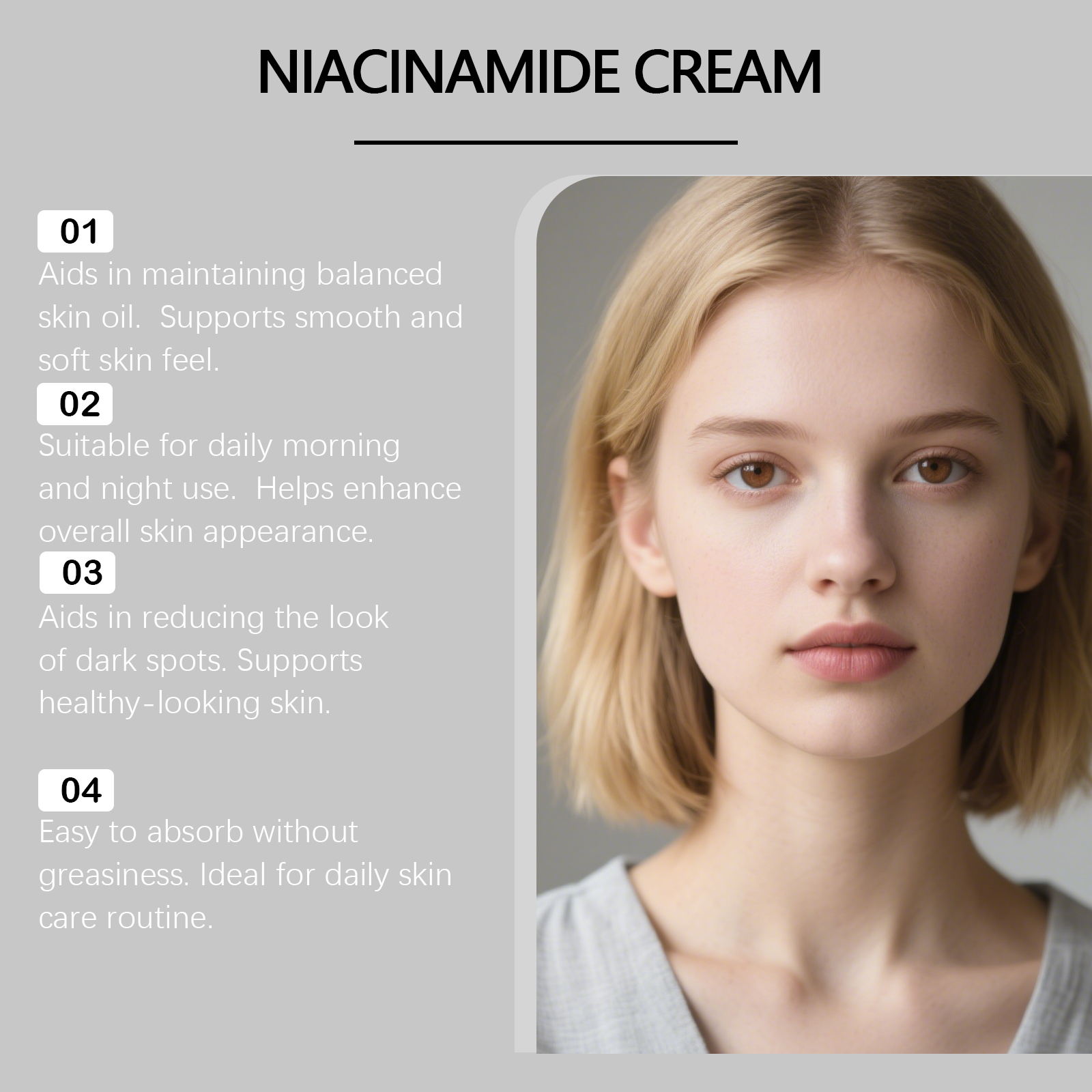 Nicotinamide Skin Cream Delicate Soft Bright Hydrating Moisturizing Nonsticky Facial Daily Care Lotion