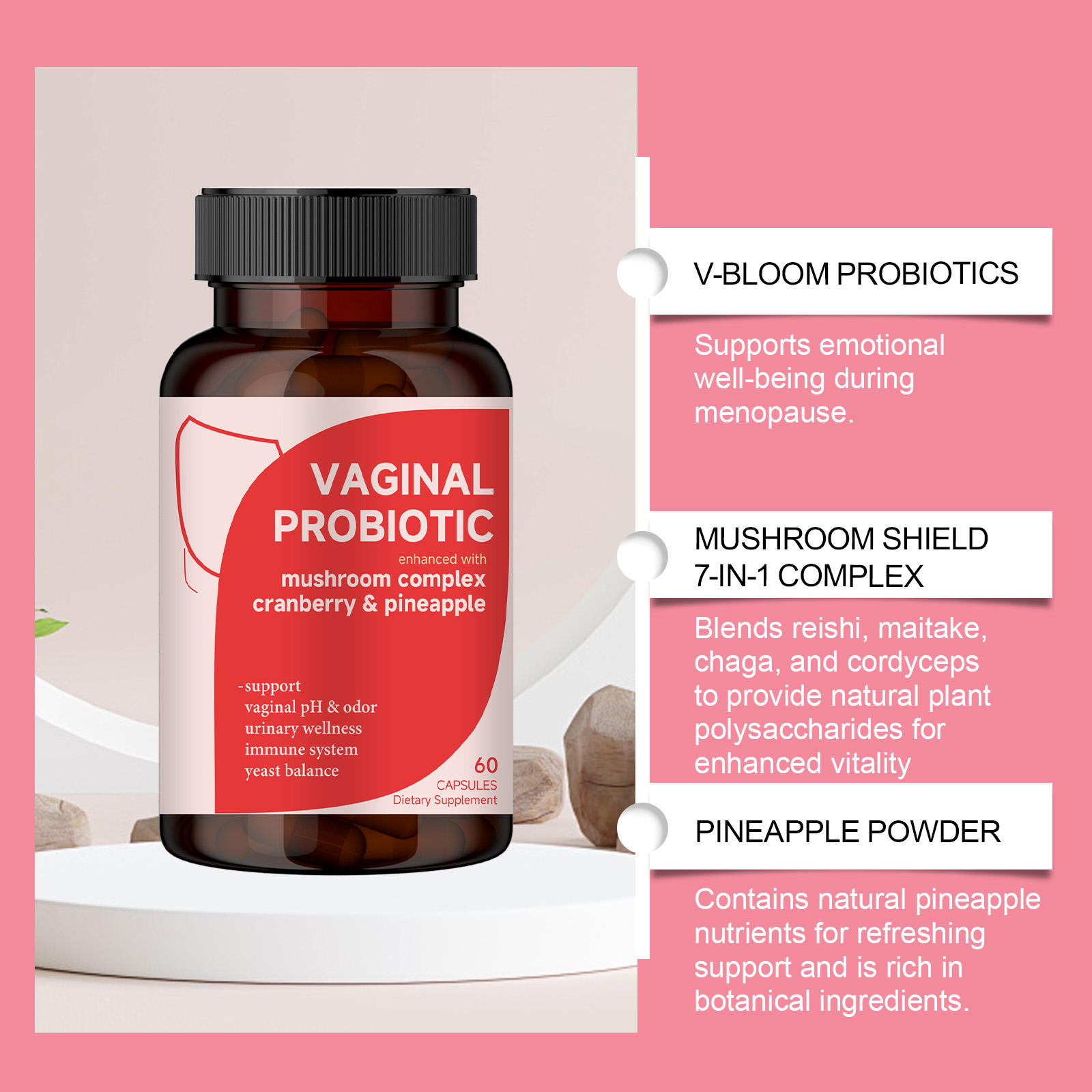 Women Probiotic Capsules Daily Gentle Care Boost Vitality Slim Figure Multi Nutritional Ingredients Oral Internal Conditioning