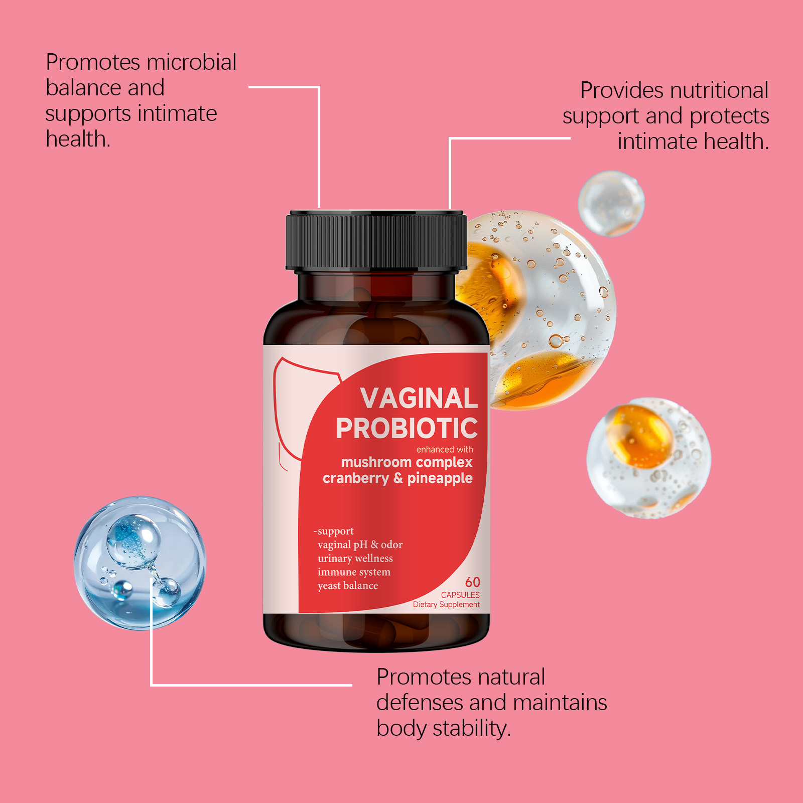 Women Probiotic Capsules Daily Gentle Care Boost Vitality Slim Figure Multi Nutritional Ingredients Oral Internal Conditioning