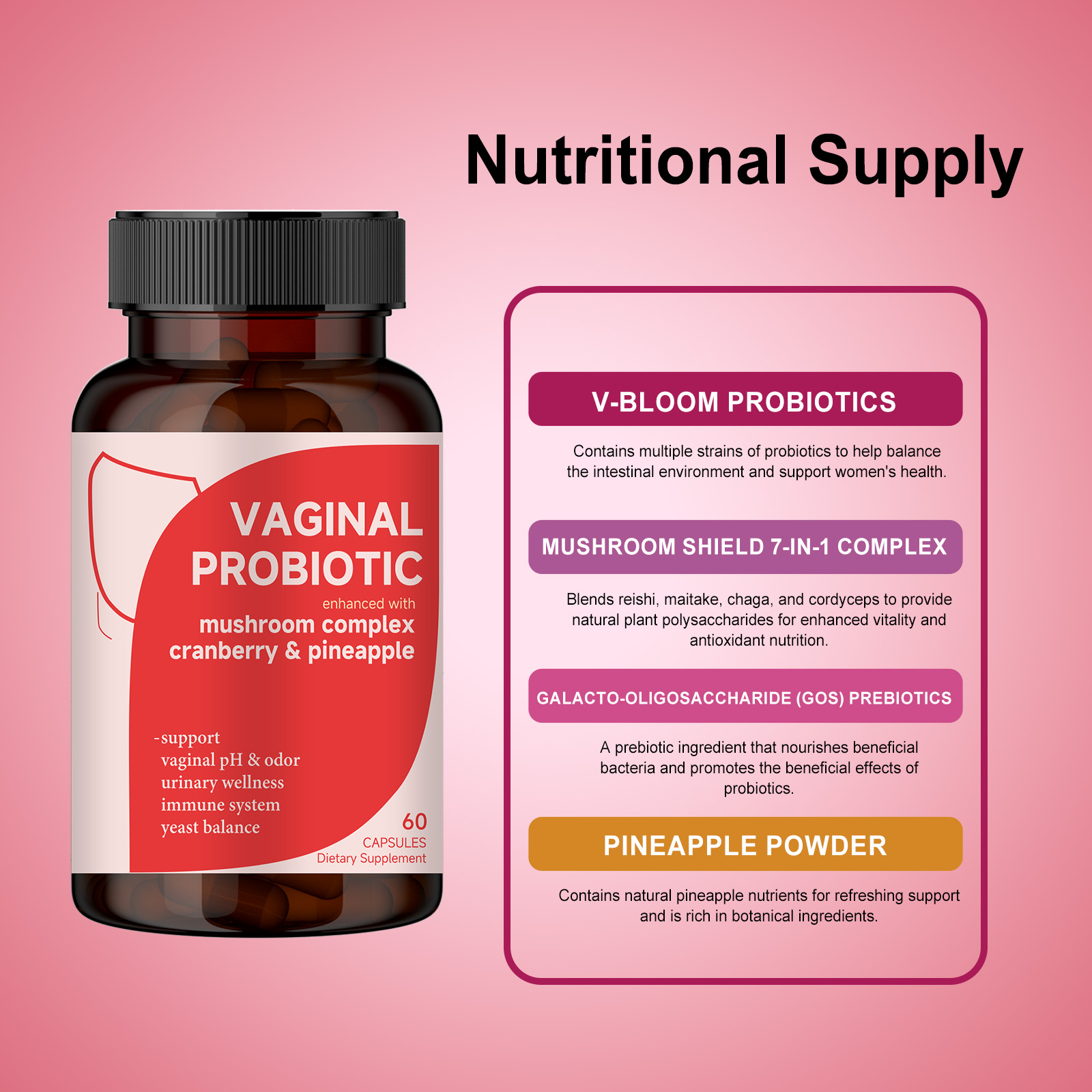 Women Probiotic Capsules Daily Gentle Care Boost Vitality Slim Figure Multi Nutritional Ingredients Oral Internal Conditioning