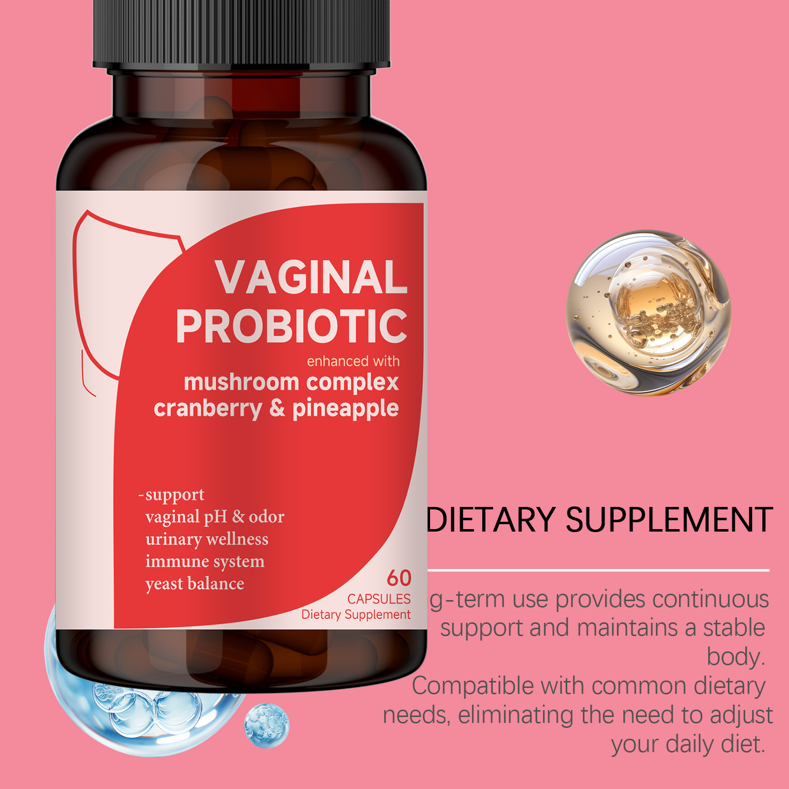 Women Probiotic Capsules Daily Gentle Care Boost Vitality Slim Figure Multi Nutritional Ingredients Oral Internal Conditioning