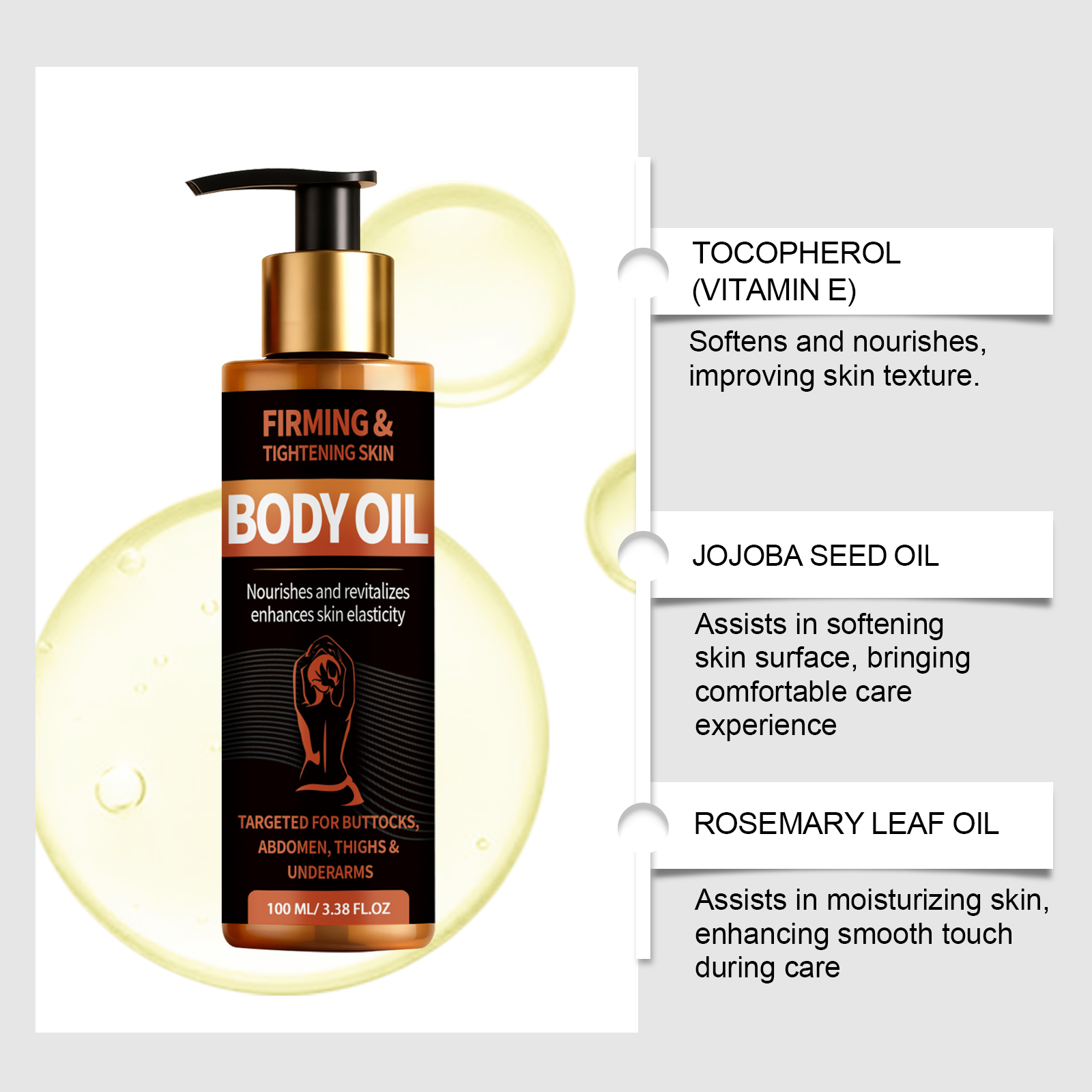 Body Essence Oil Light Texture Moisturizing Soft Nourishing Comfort Daily Skin Whole Body Care