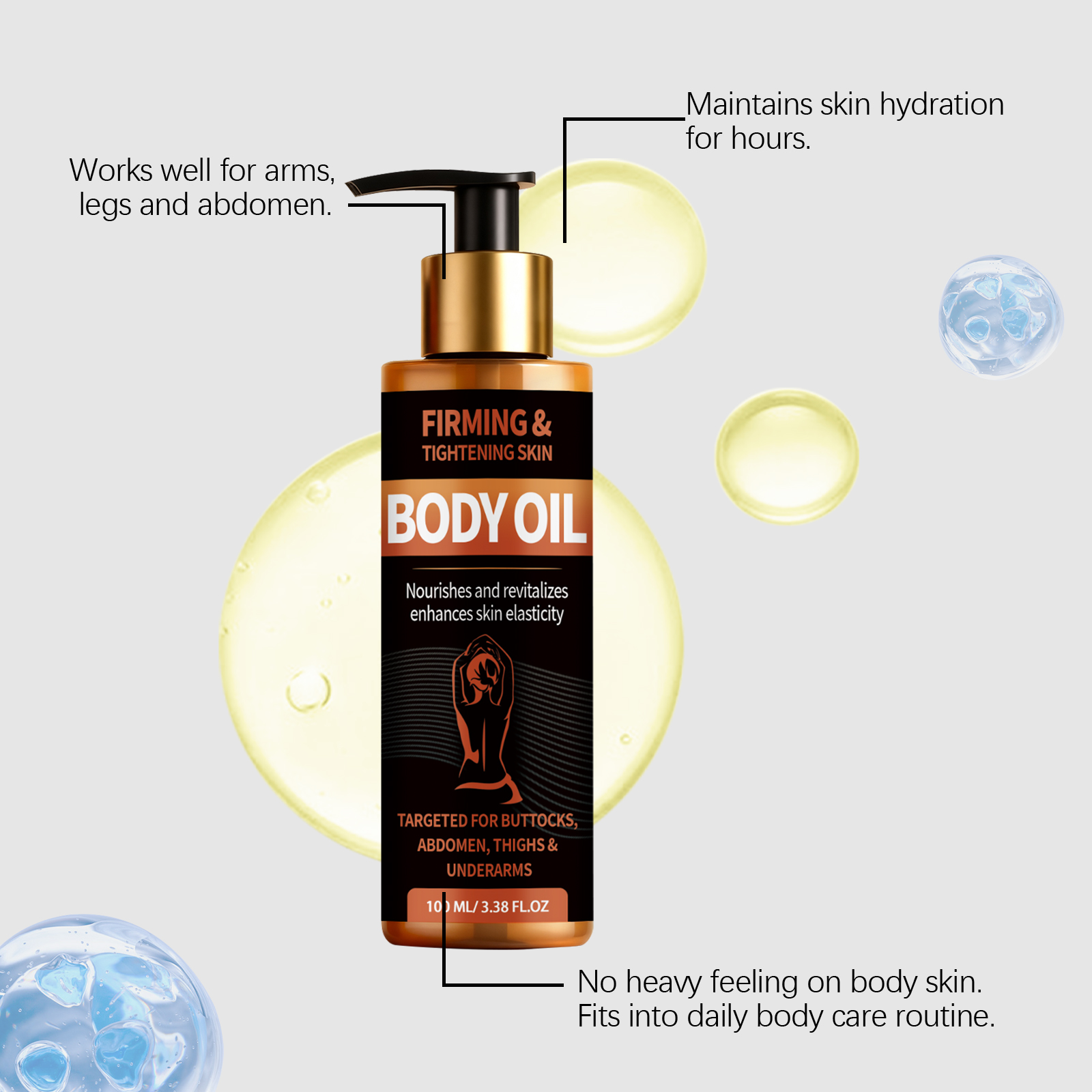 Body Essence Oil Light Texture Moisturizing Soft Nourishing Comfort Daily Skin Whole Body Care