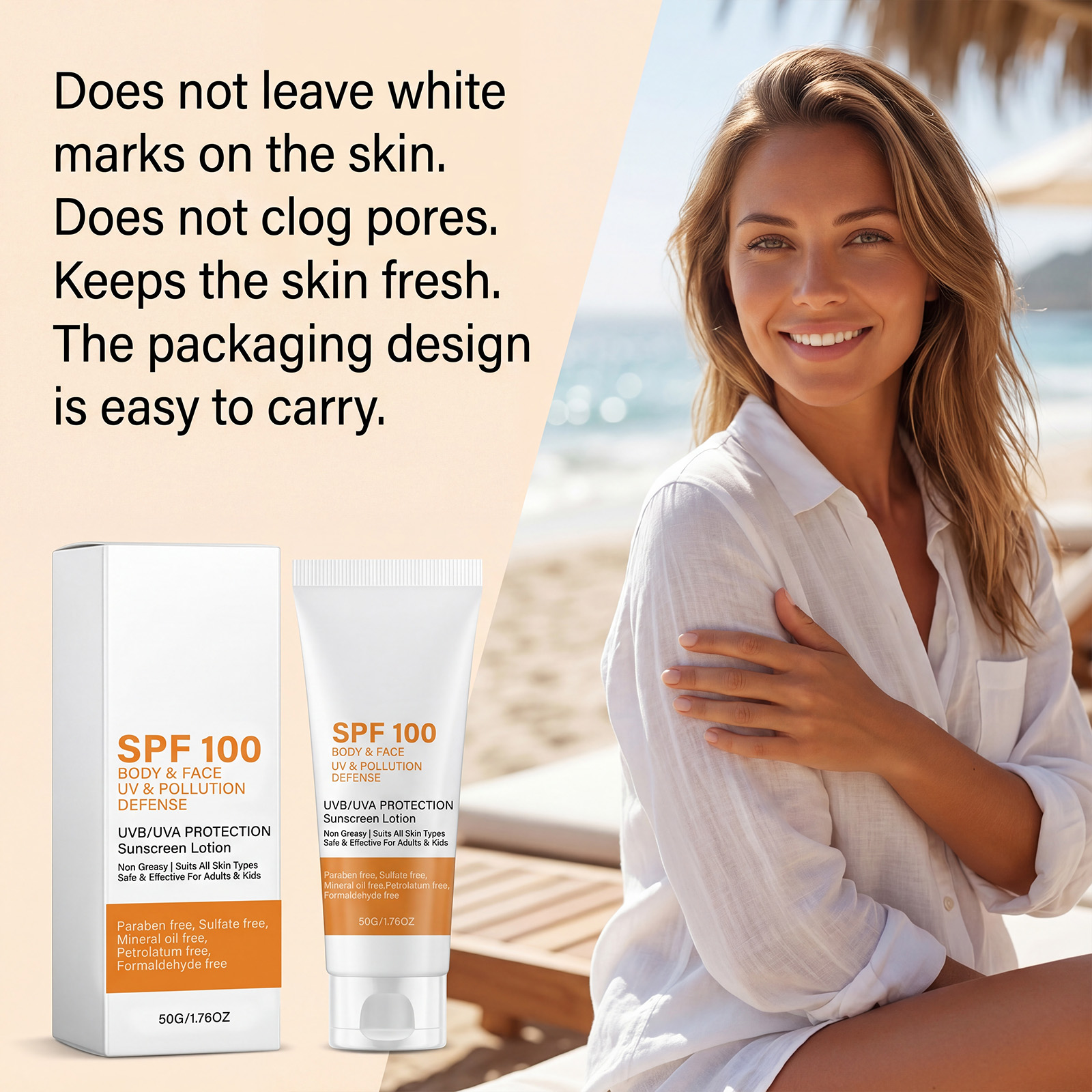 Moisturizing Protection Cream Summer Outdoor Light Coverage Soft Skin Mild Ingredients Glossy Nourishing Face