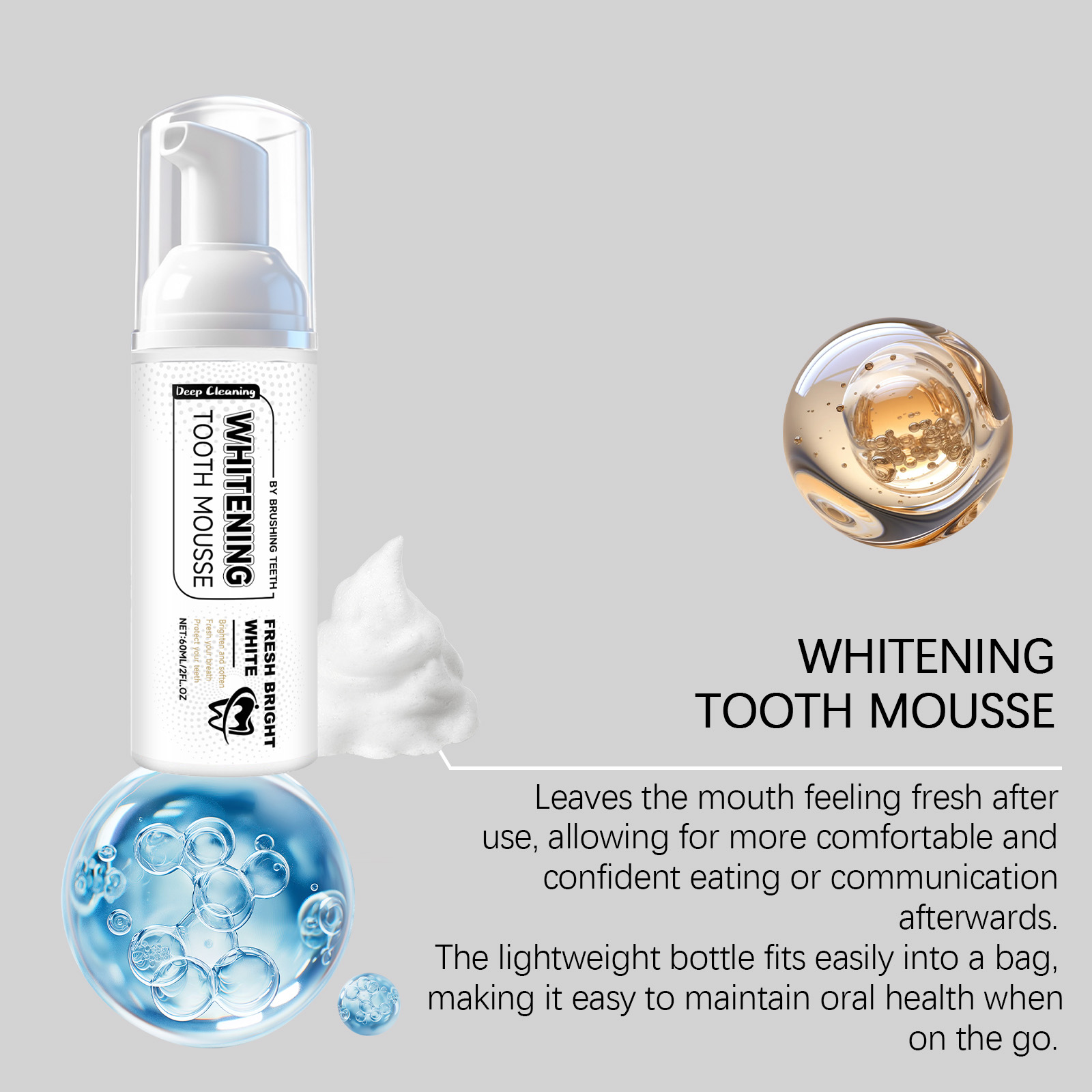 Fresh Toothpaste Mousse Gentle Daily Cleansing Teeth Care Convenient Press Type Dental Cleansing Foam