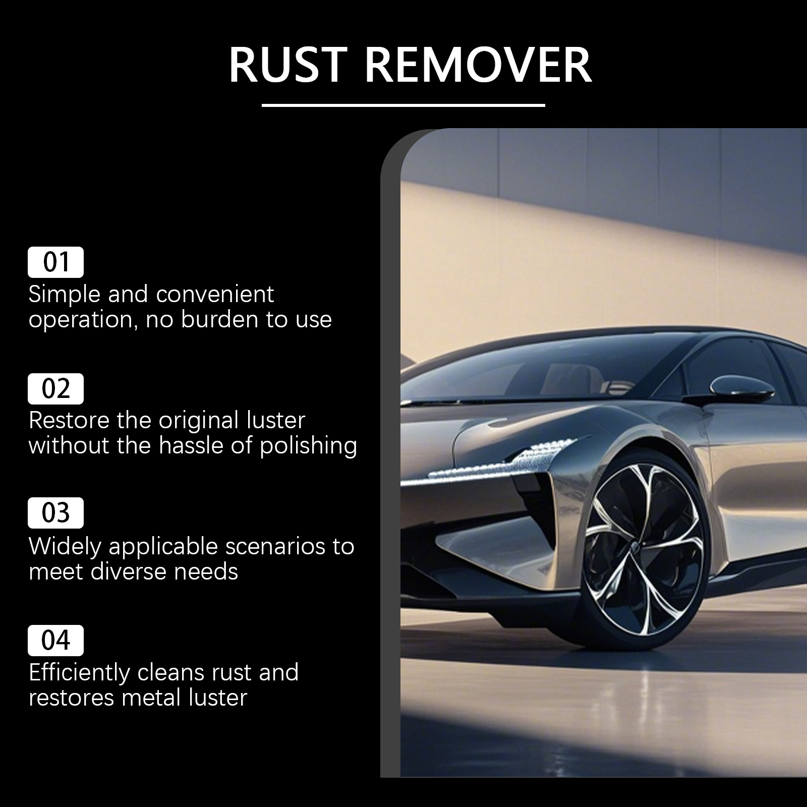 RustRemover Penetrating Decomposing Rust Forming Film Protection Multi Metal Applicable Spray Easy Use Hydrophobic Weatherproof Cleaner