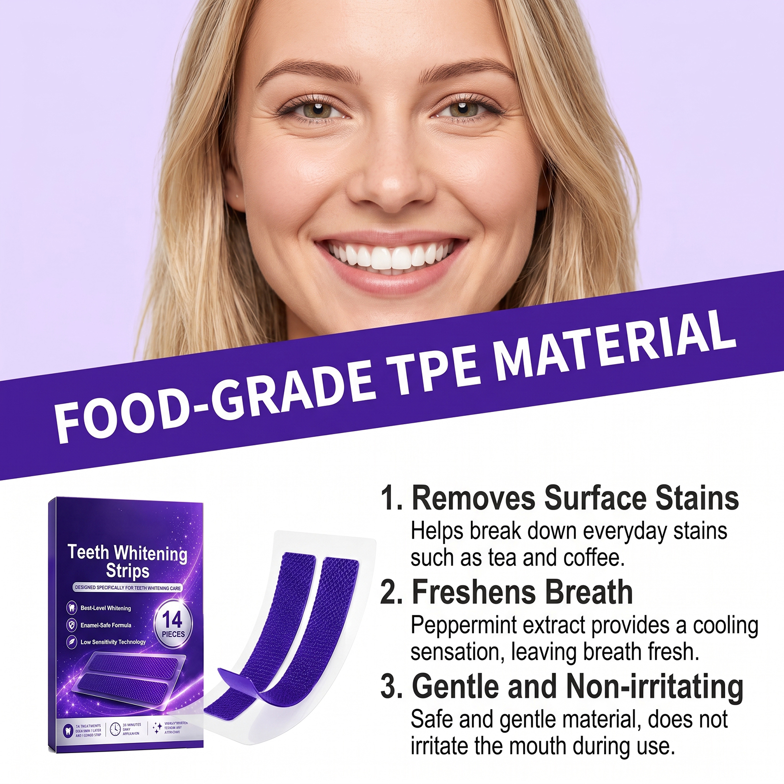Tooth Care Strips Mild Clean Tooth Surface Protect Oral Cavity Fresh Confident Smile Convenient Care Patch
