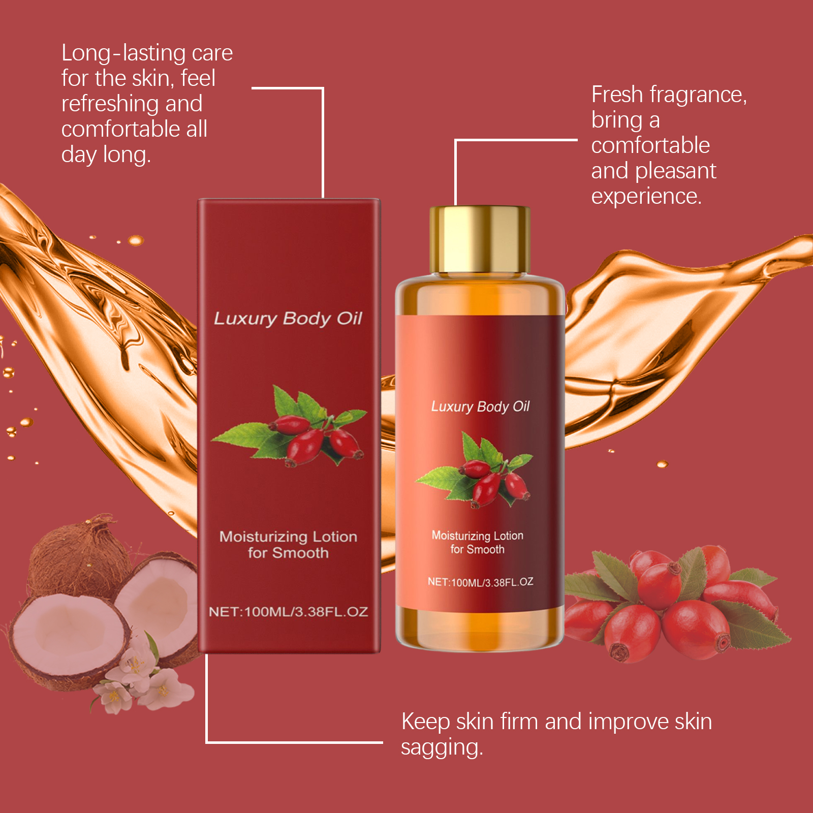 Moisturizing Body Nourishing Oil Gentle Mild Care Whole Skin Hydrating Smooth Refreshing Delicate Body Nourishment