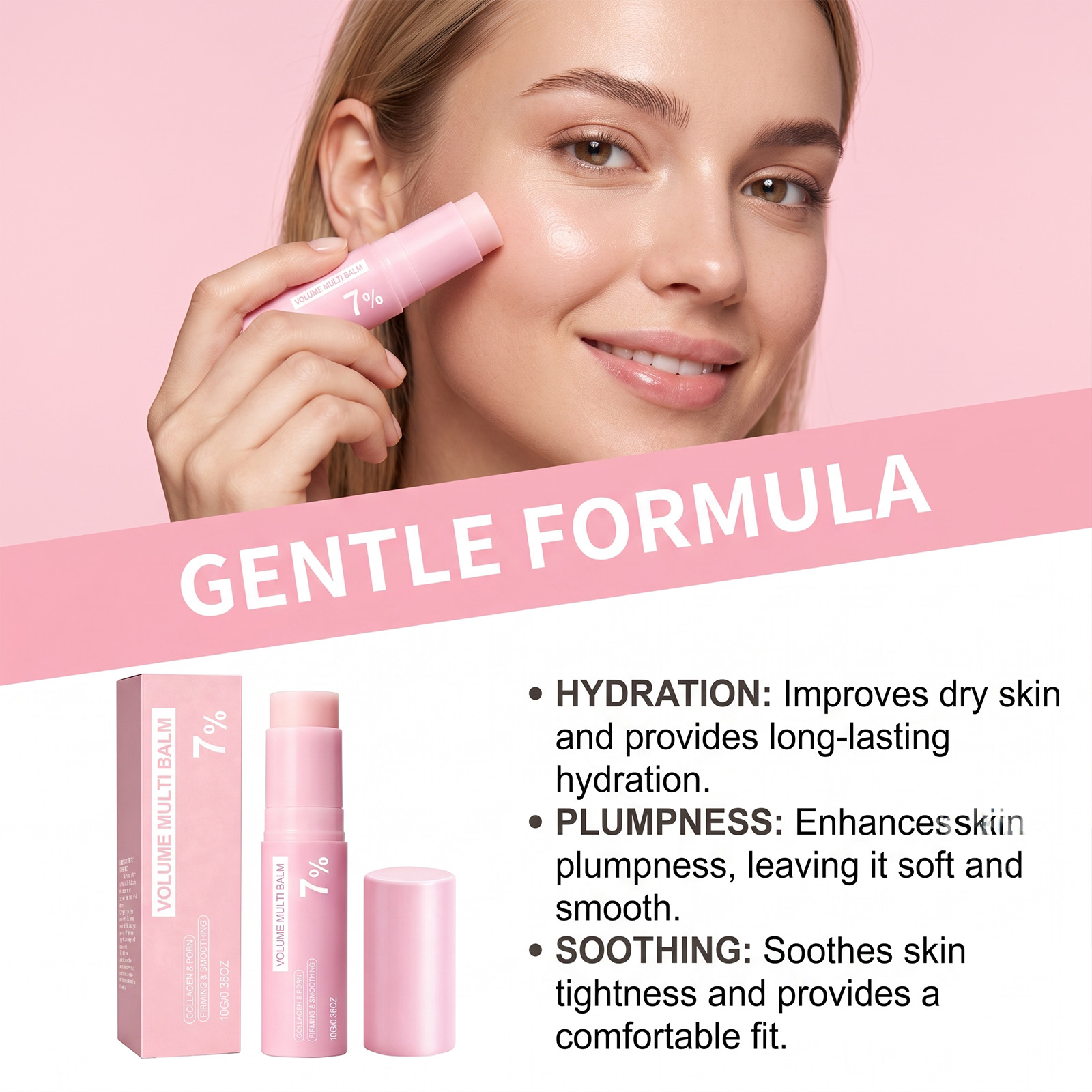 Pink Light Moisturizing Stick Gentle Hydrating For Face Lips Eye Area Dry Skin Local Skincare Care