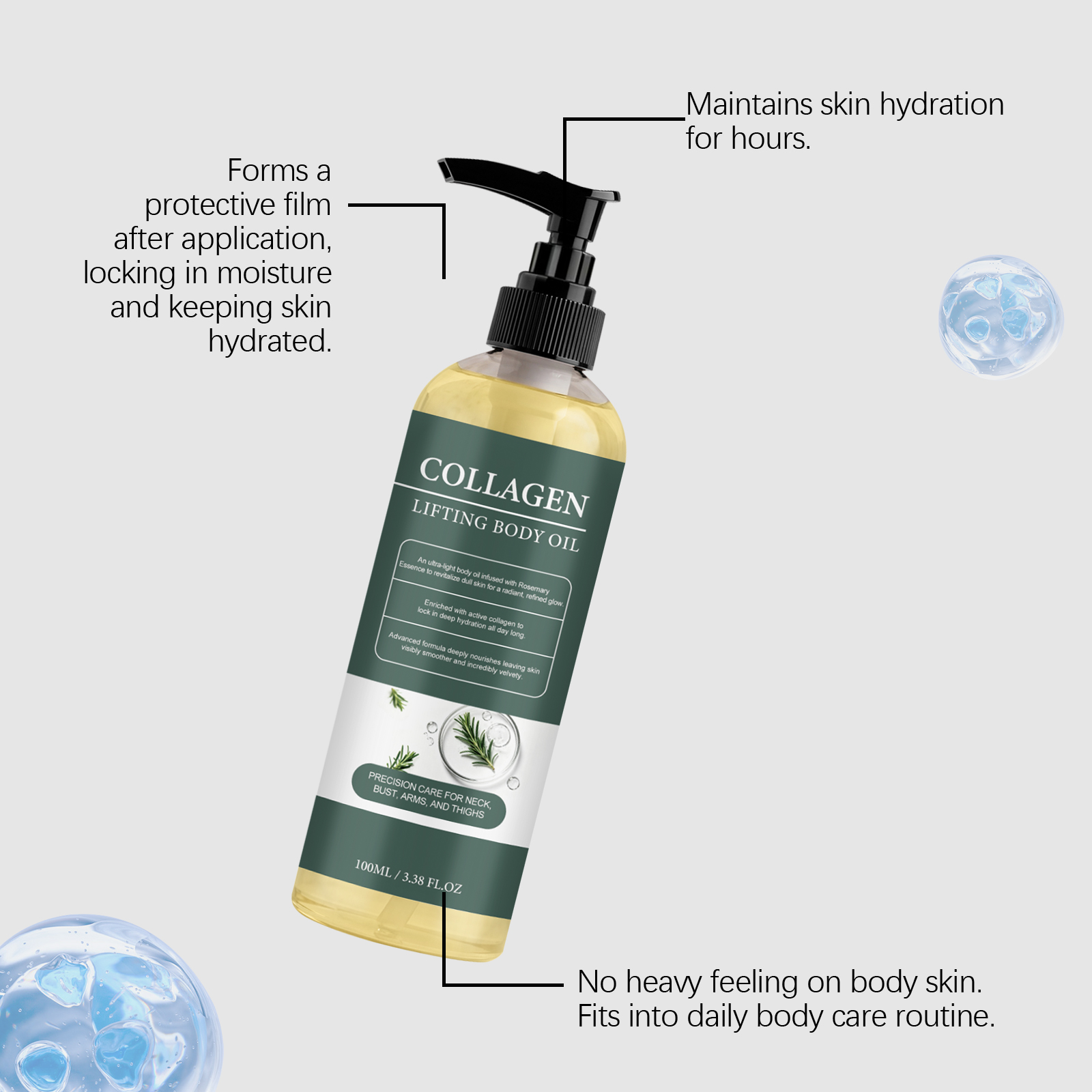 Body Oil Nourishing Soft Hydrating Luminous Lightweight Skin Friendly Quick Absorbing Daily Skin Care For Body