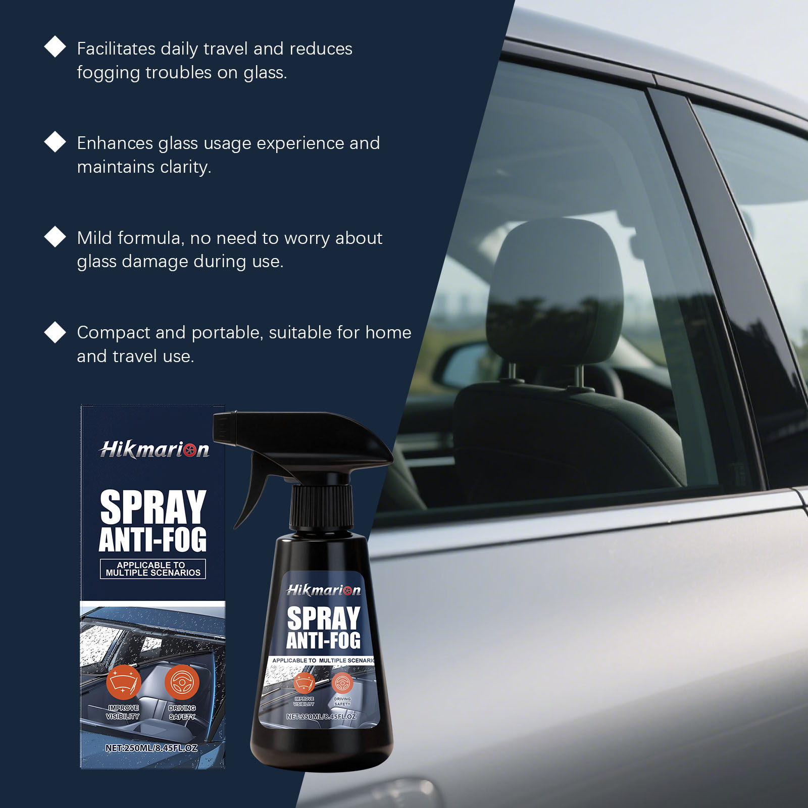 Car Anti Fog Spray Clear Windows In Rainy Days Windshield Rearview Mirror Water