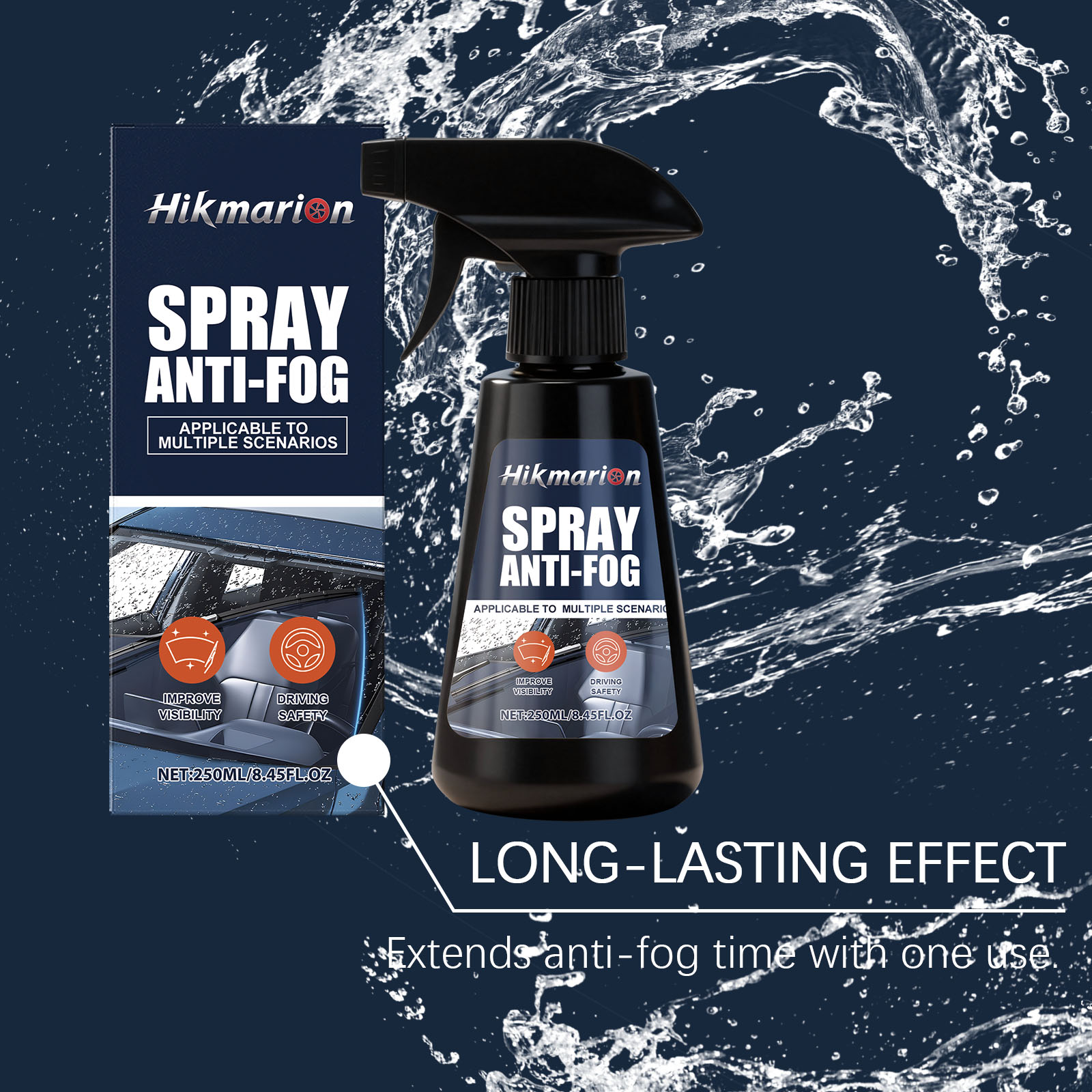 Car Anti Fog Spray Clear Windows In Rainy Days Windshield Rearview Mirror Water