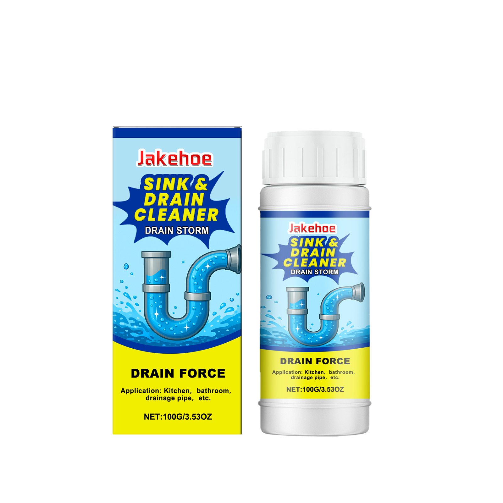 Drain Pipe Unclogger Cleaner For Kitchen Sink Toilet Sewer Clog Odor Removal