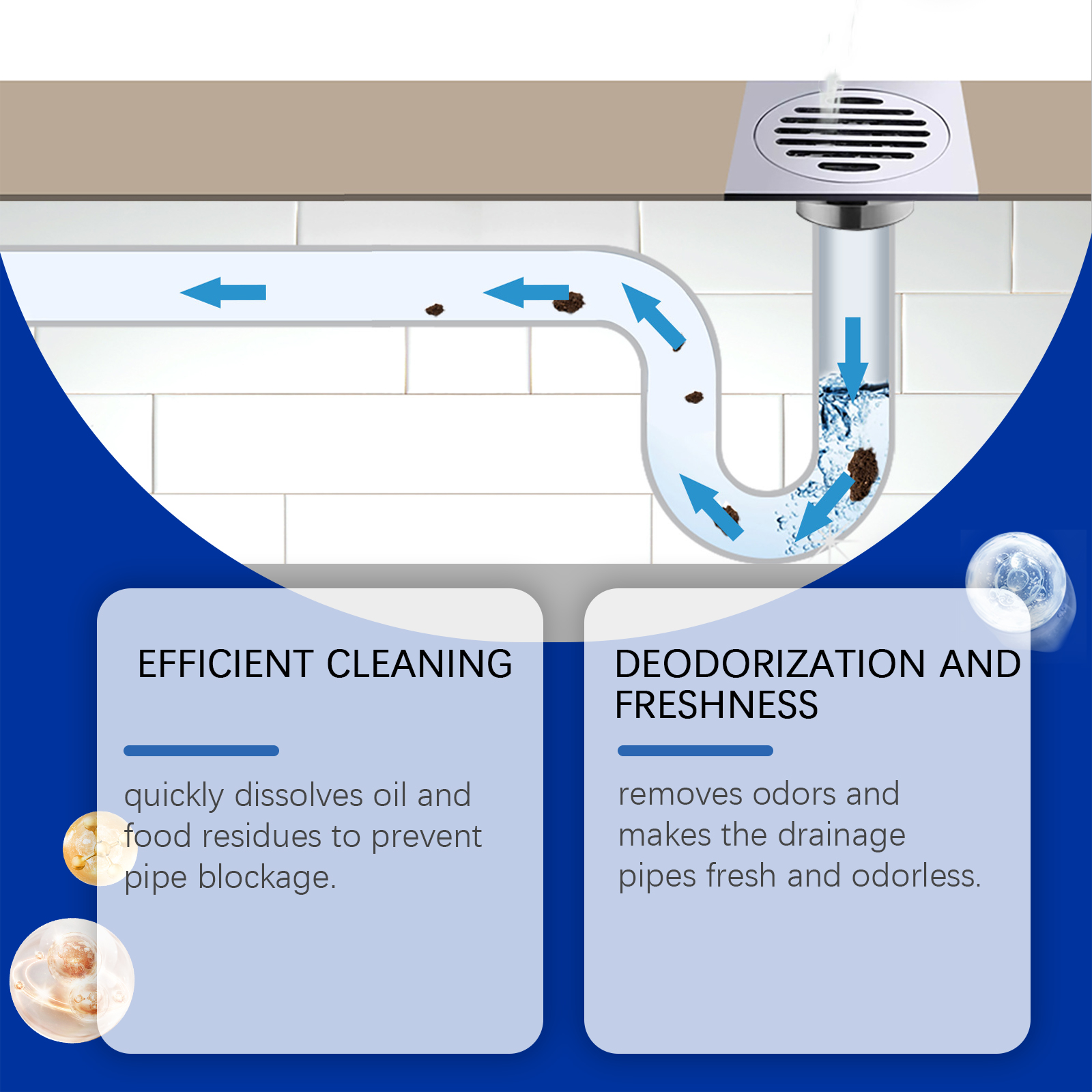 Drain Pipe Unclogger Cleaner For Kitchen Sink Toilet Sewer Clog Odor Removal