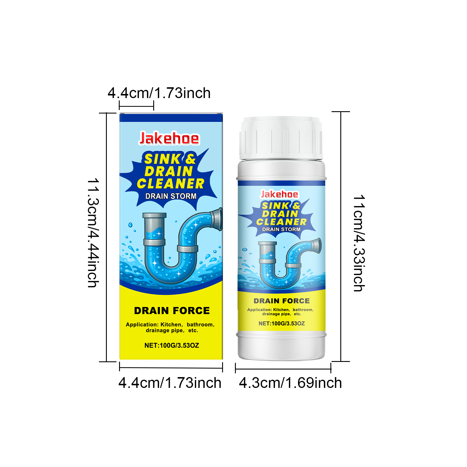 Drain Pipe Unclogger Cleaner For Kitchen Sink Toilet Sewer Clog Odor Removal