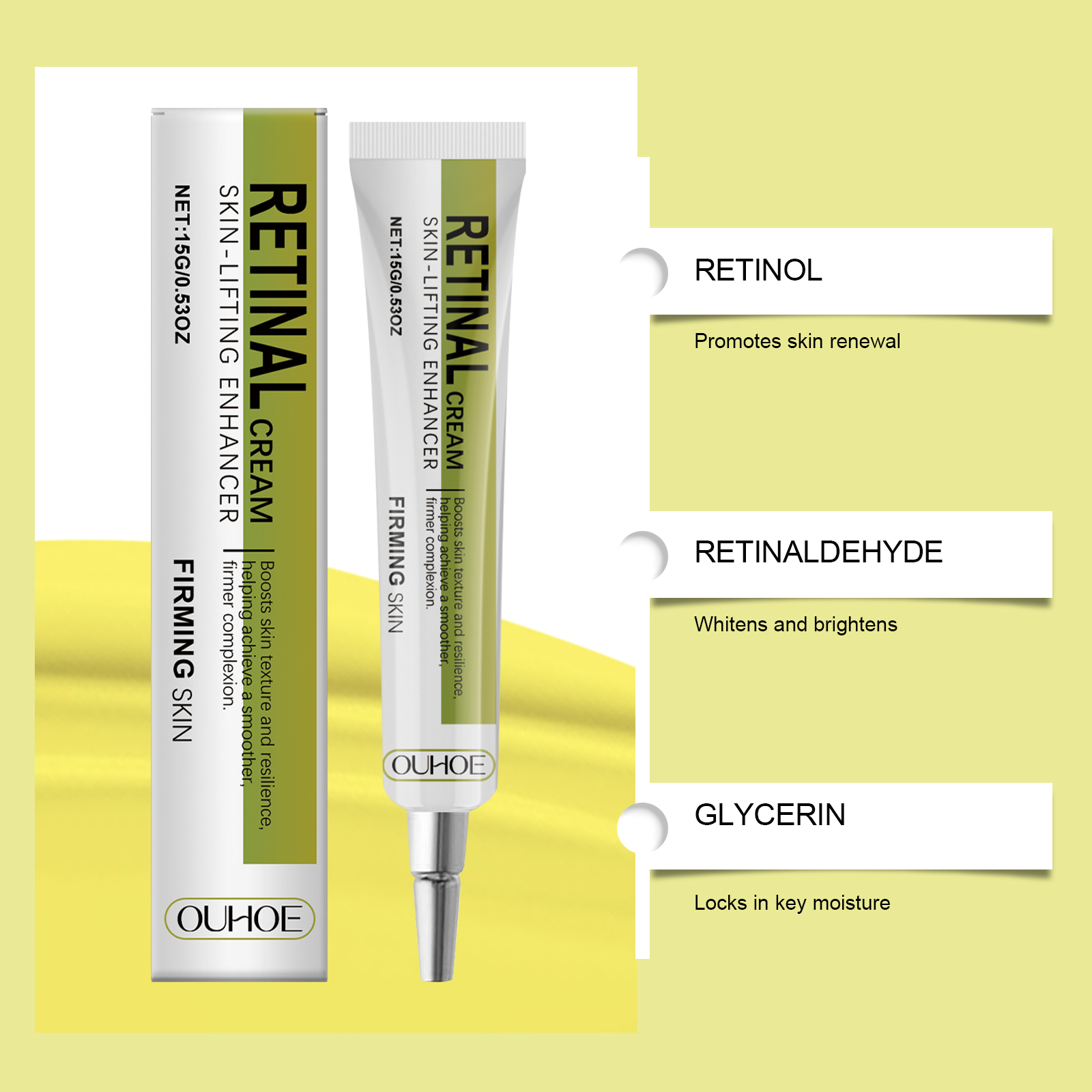 Retinol Brightening Firming Cream Gentle Moisturizing Hydrating Silky Care Facial Skin Care Cream