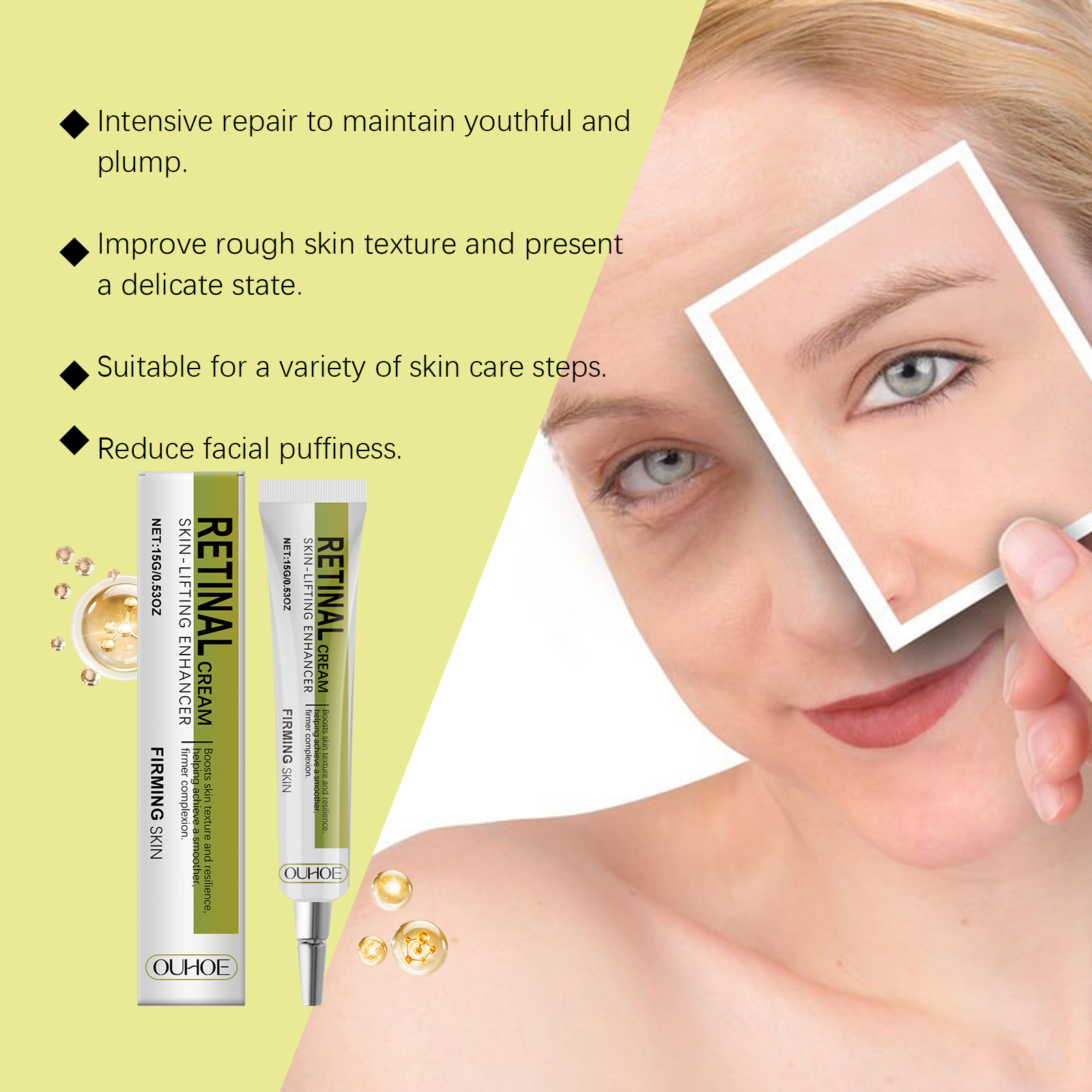 Retinol Brightening Firming Cream Gentle Moisturizing Hydrating Silky Care Facial Skin Care Cream