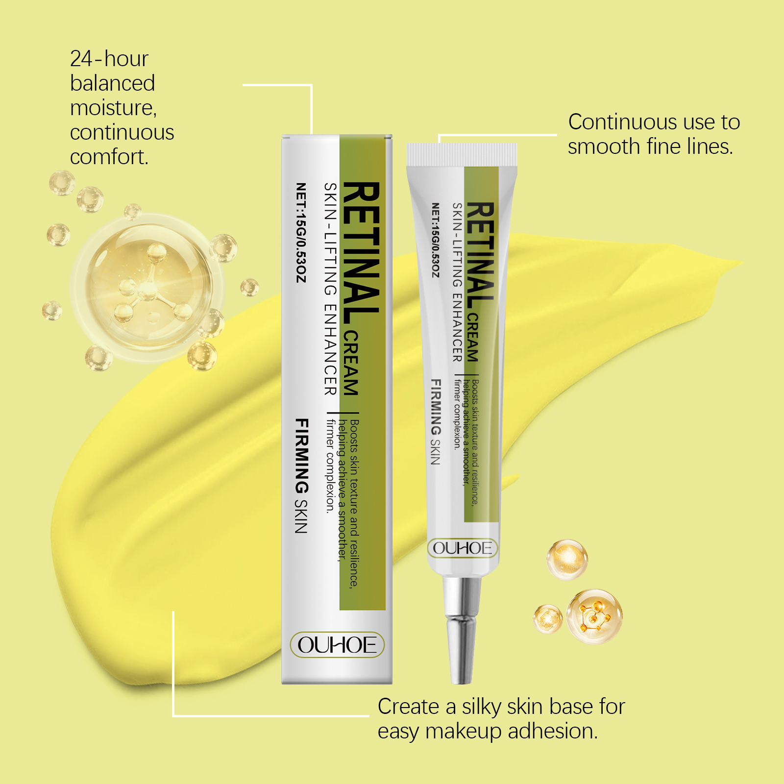 Retinol Brightening Firming Cream Gentle Moisturizing Hydrating Silky Care Facial Skin Care Cream