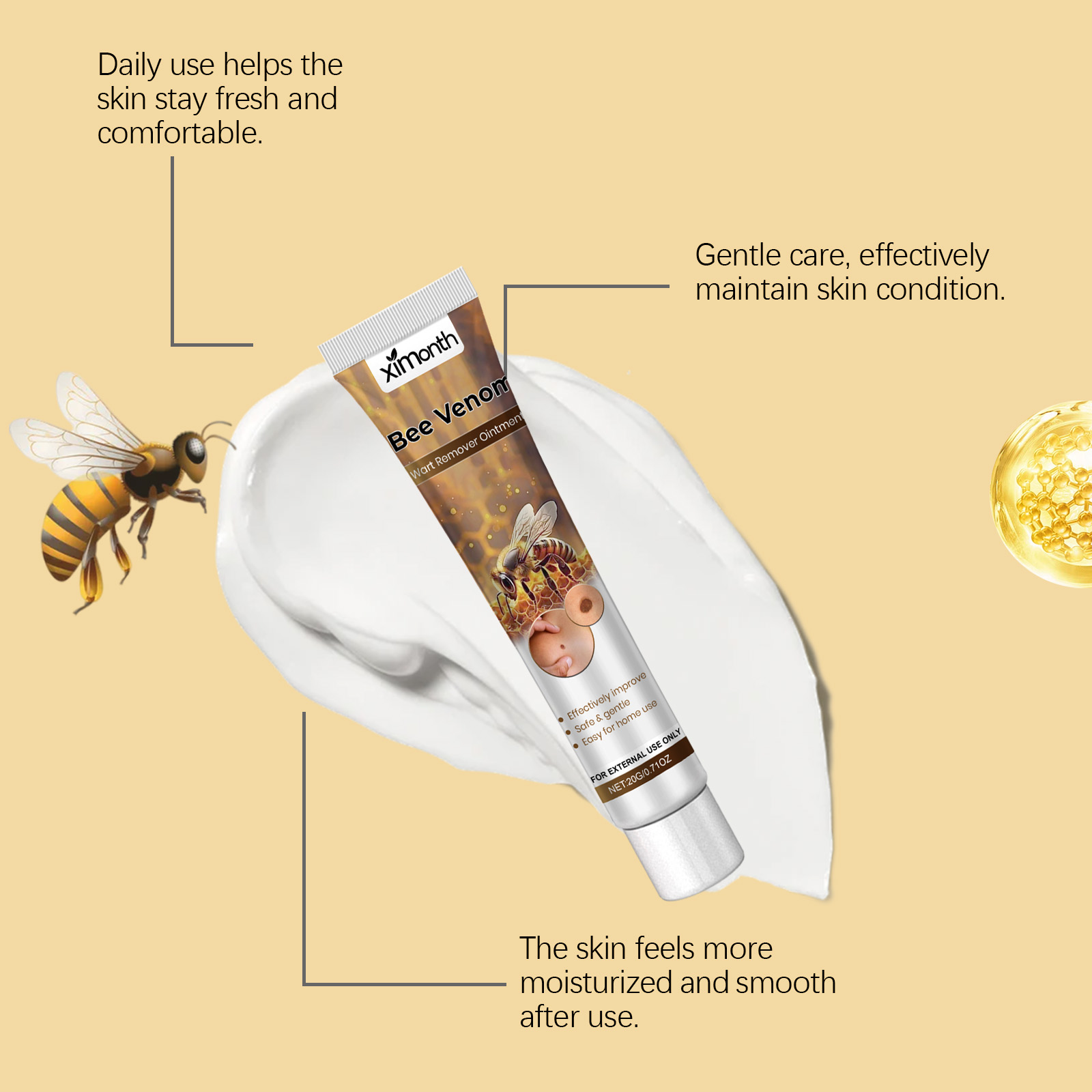 Bee Venom Keyou Ointment Mild Cleansing Smooth Moisturizing Bee Venom Extract For Body Skin