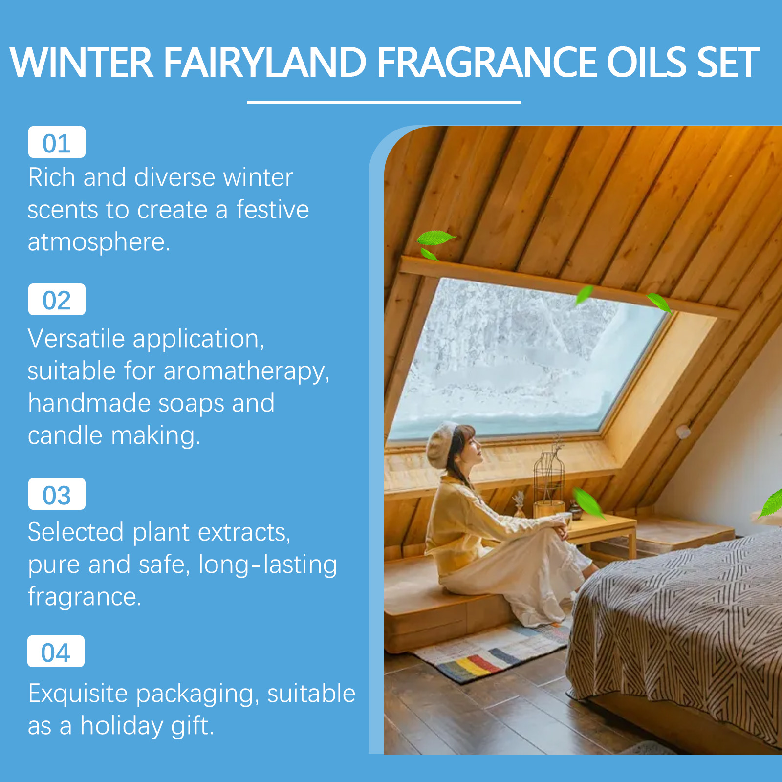 Winter Aroma Oil Set Humidifier Fragrance Essential Oil Freshen Air Warm Indoor Winter Space