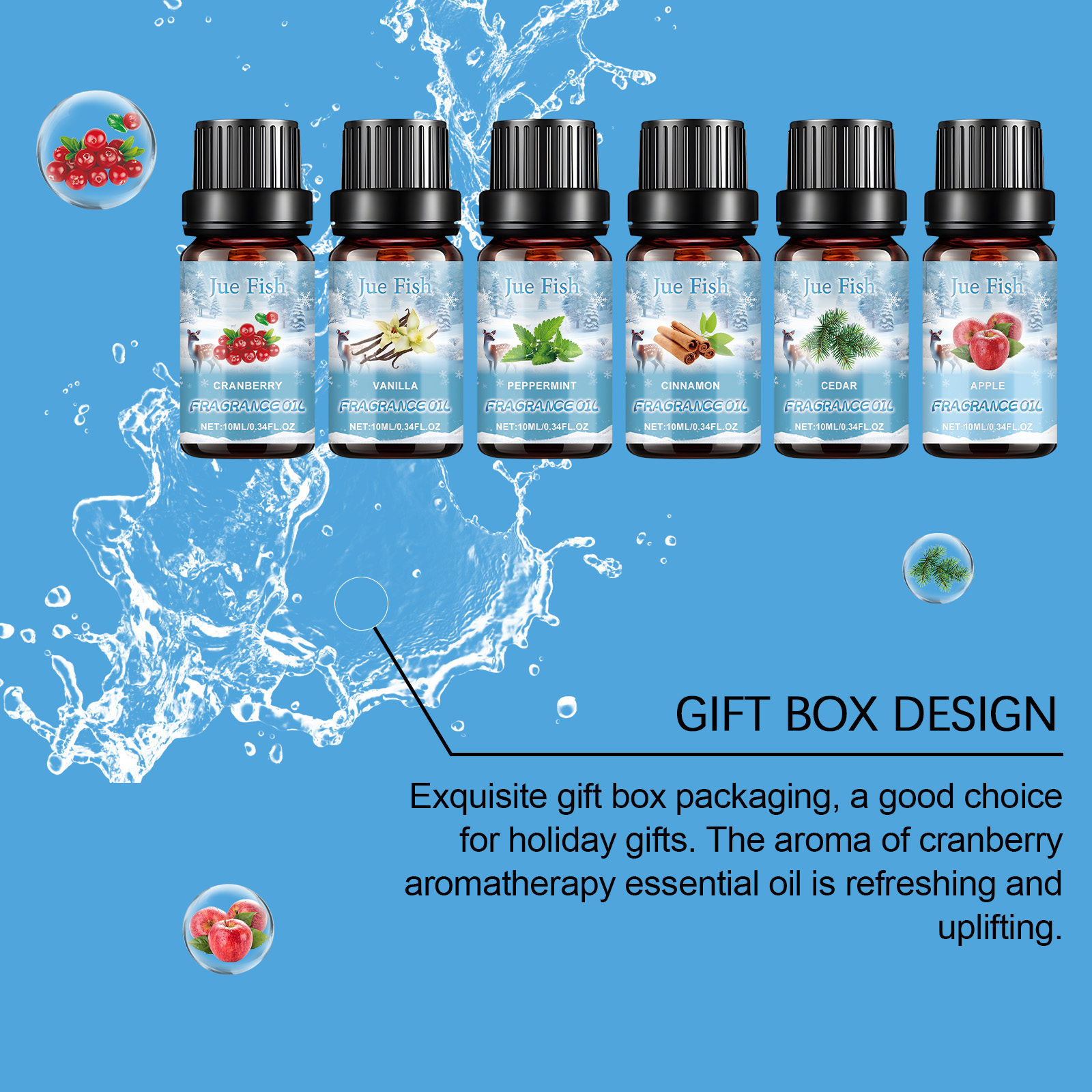 Winter Aroma Oil Set Humidifier Fragrance Essential Oil Freshen Air Warm Indoor Winter Space