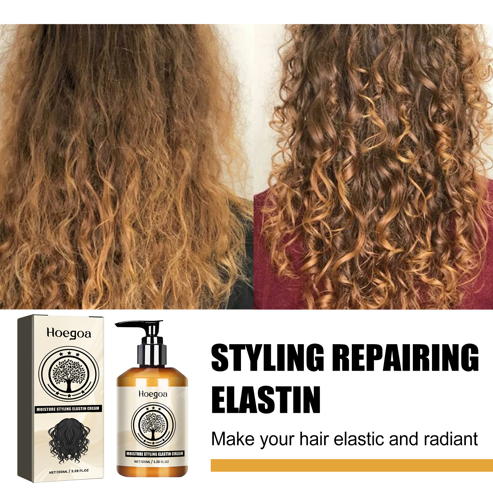 Moroccan Curl Defining Cream Moisturizing Frizz Control For Natural Bouncy Shine Long Lasting Hold And Volumizing Care