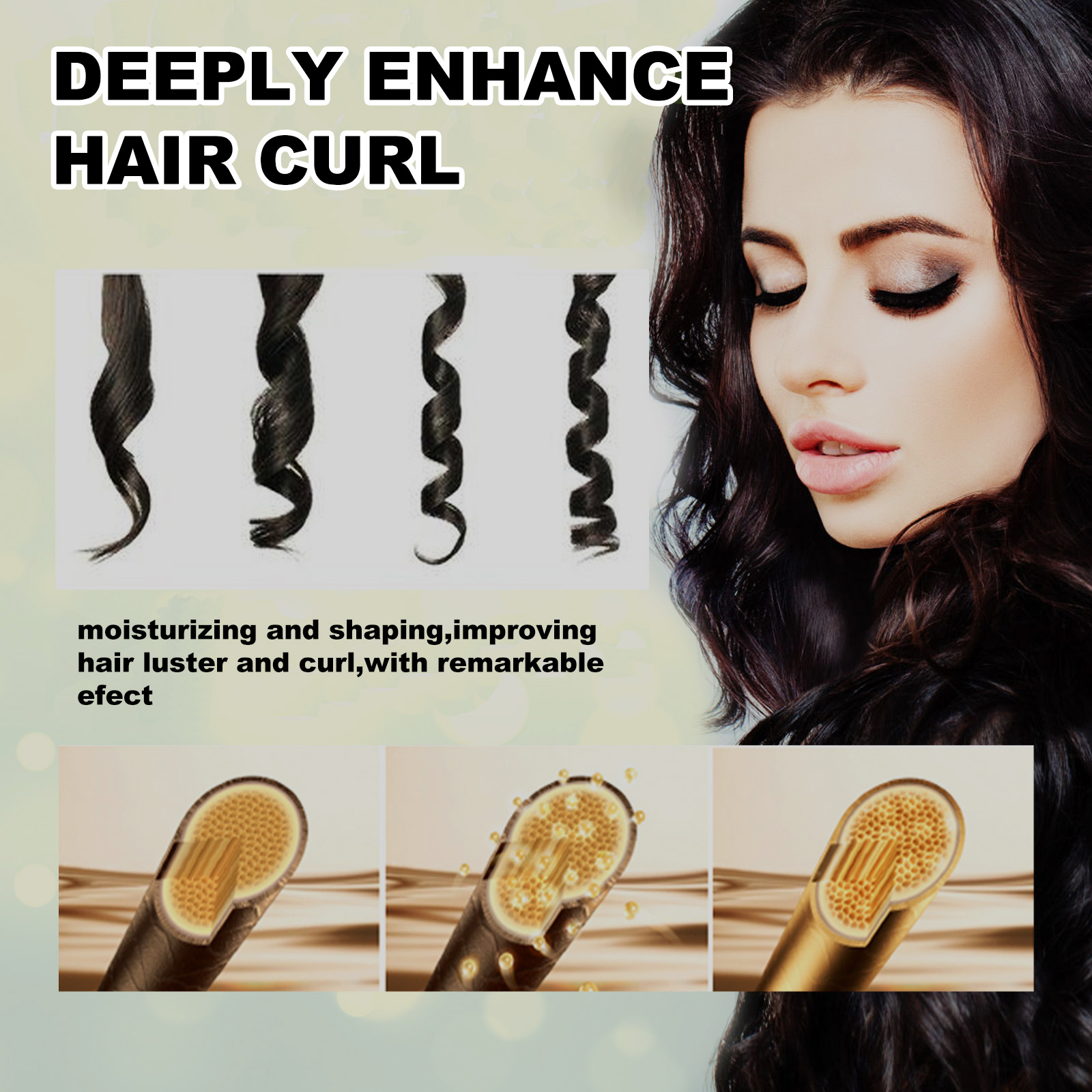 Moroccan Curl Defining Cream Moisturizing Frizz Control For Natural Bouncy Shine Long Lasting Hold And Volumizing Care