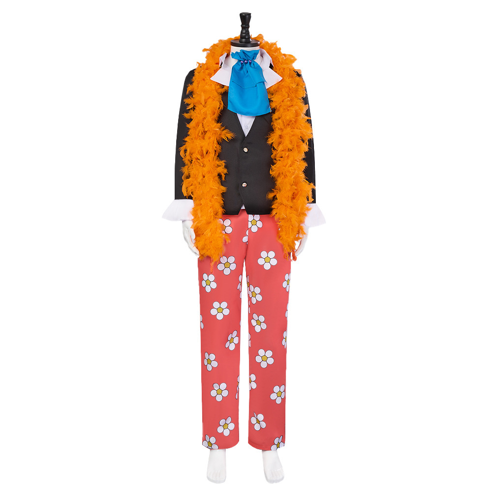 (XXXL) One Piece Brook Cosplay Costume Skull Flower Suit For Anime Convention Party Role Play And Stage Performance